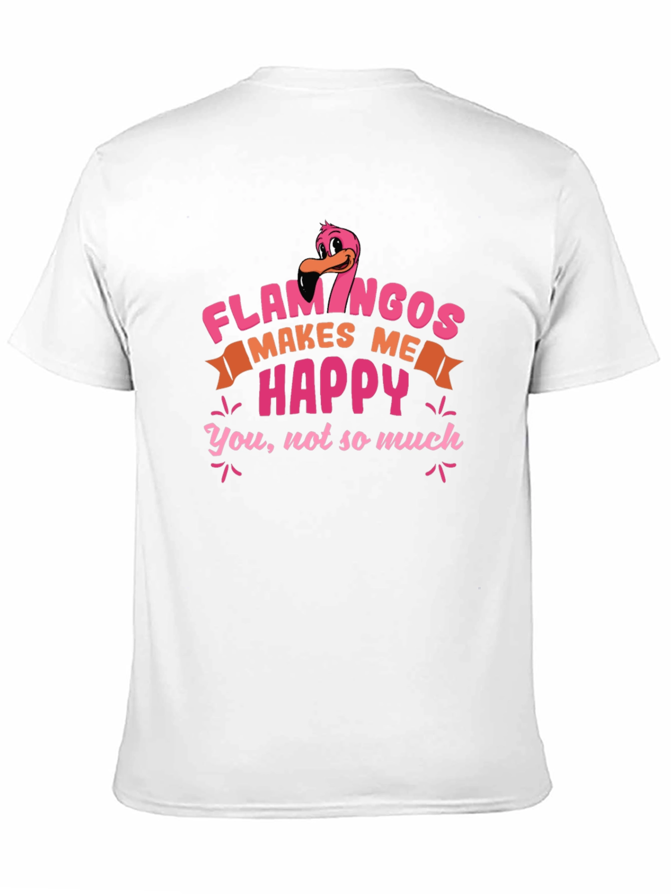 Black Funny Flamingo T-Shirt - Makes Me Happy view 11
