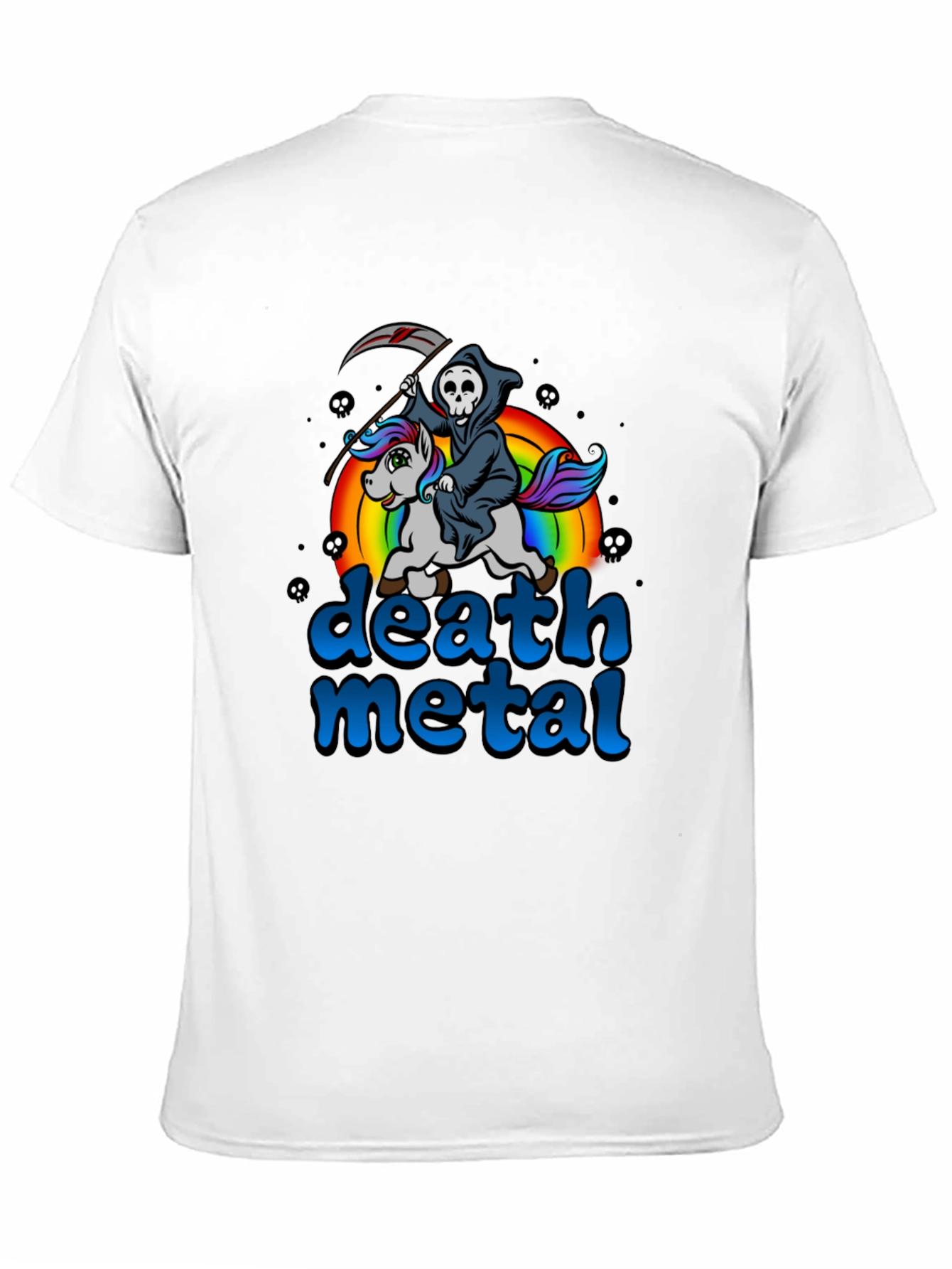 Black Death Metal Unicorn T-Shirt view 11