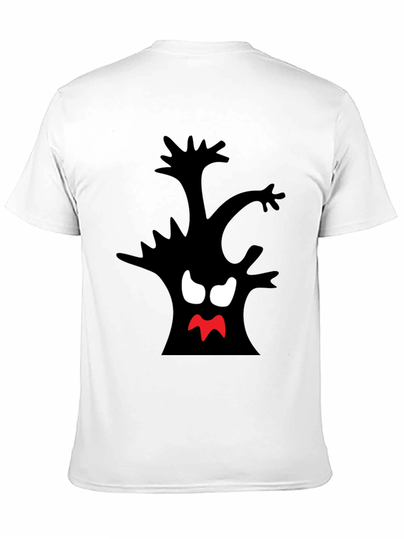 Black Spooky Tree Graphic Tee - Black Cotton T-Shirt view 11