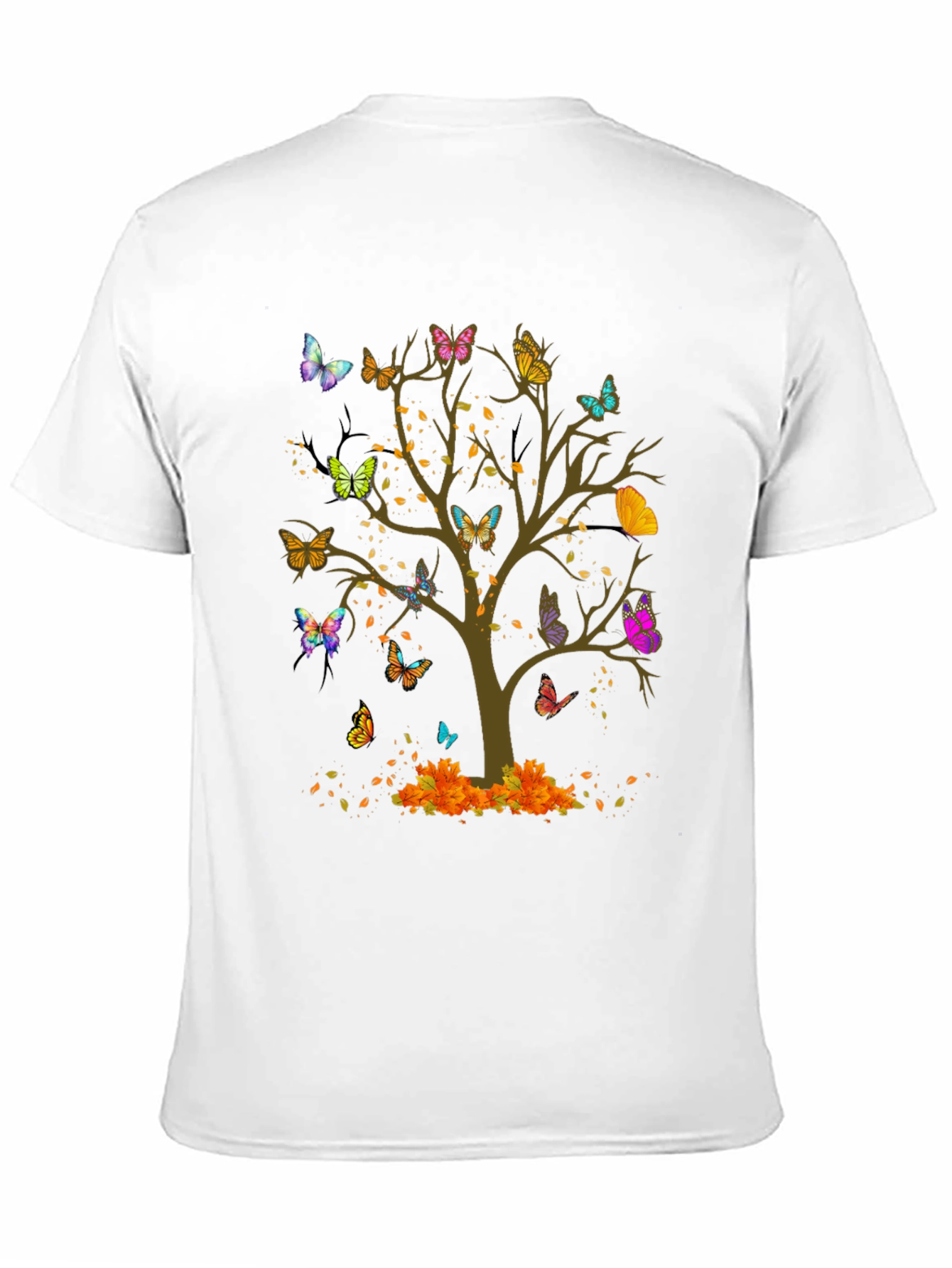 Black Butterfly Tree Graphic T-Shirt - Nature Inspired Tee view 11