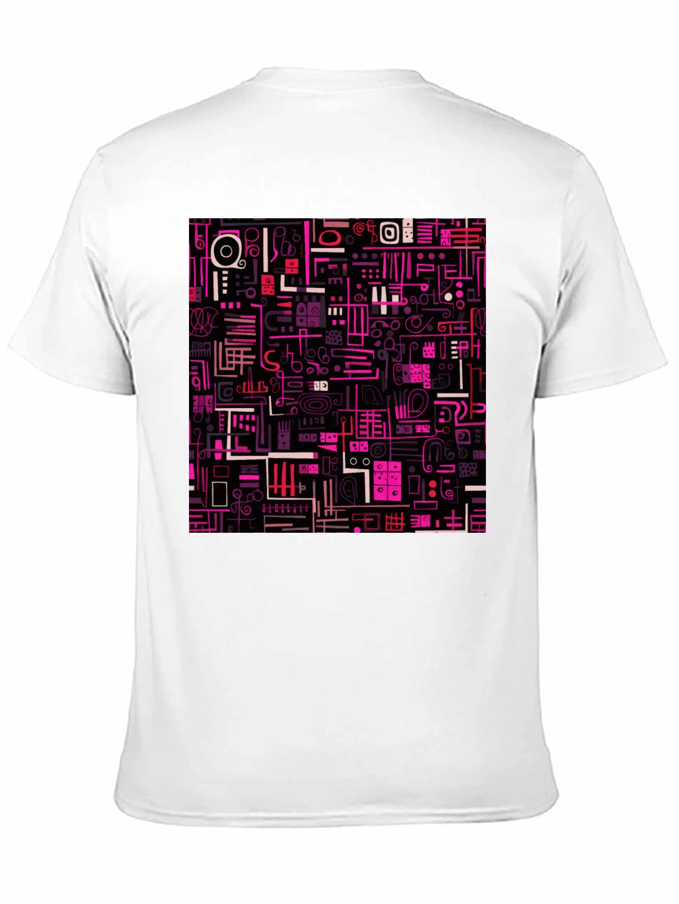 Black Abstract Pattern Print Black T-Shirt view 11