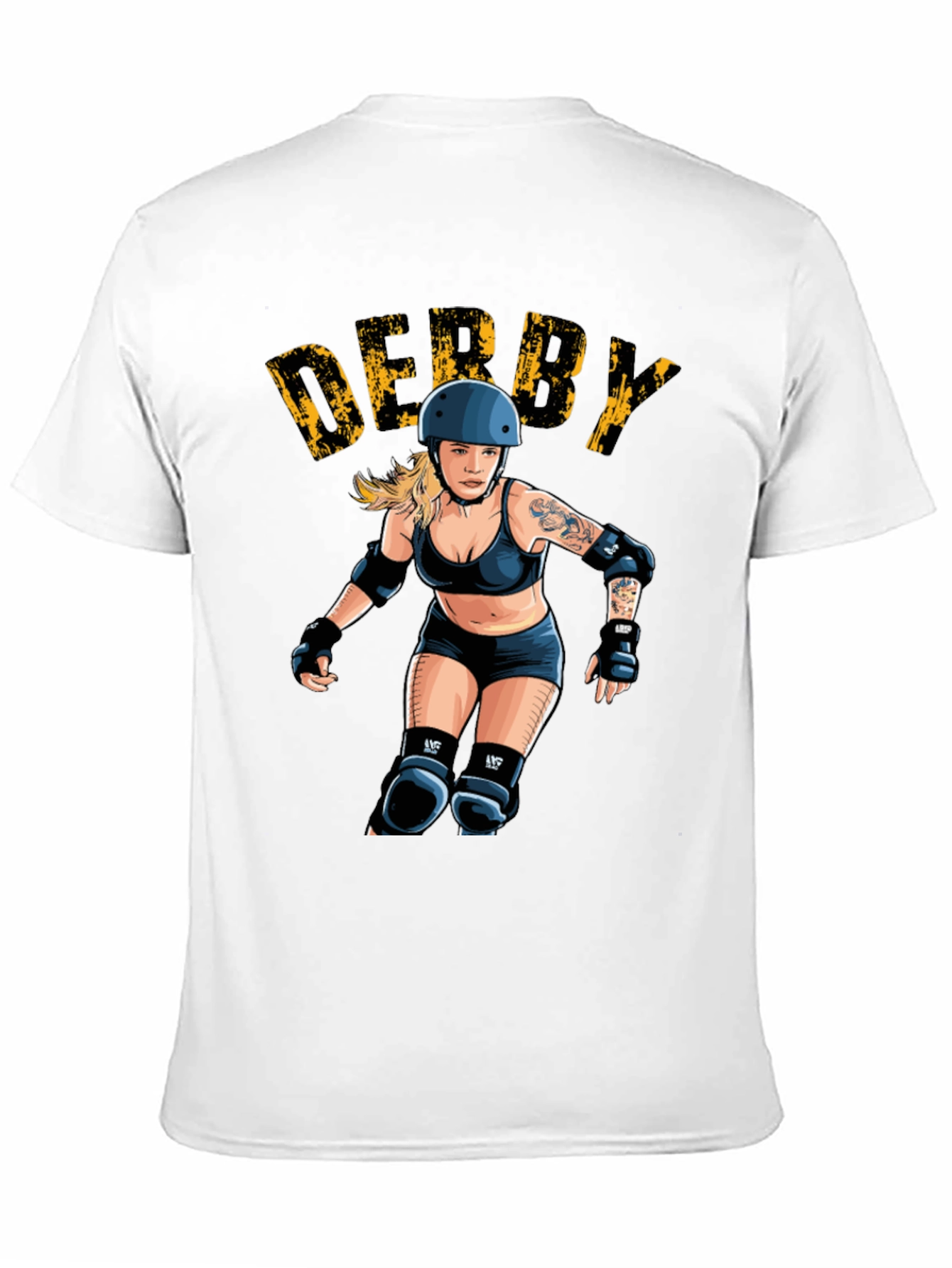 Black Derby Girl Graphic T-Shirt - Roller Derby Tee view 11