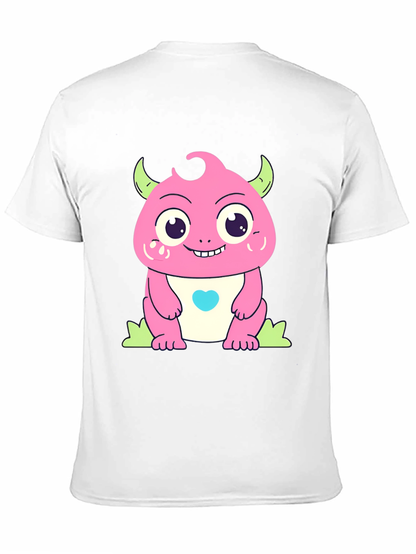 Black Cute Cartoon Monster Graphic Black T-Shirt view 11