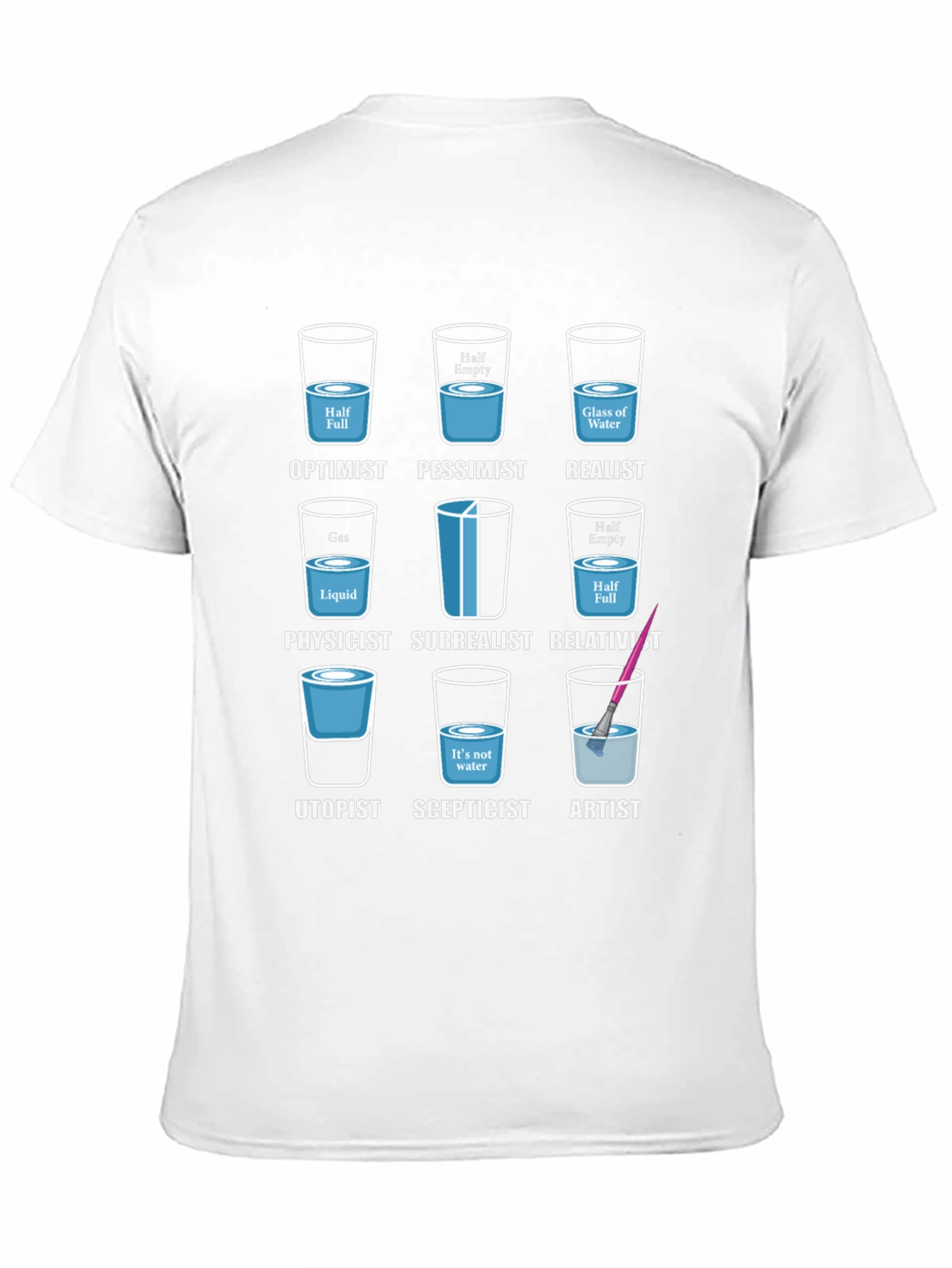 Black Optimist Pessimist Realist T-Shirt view 11