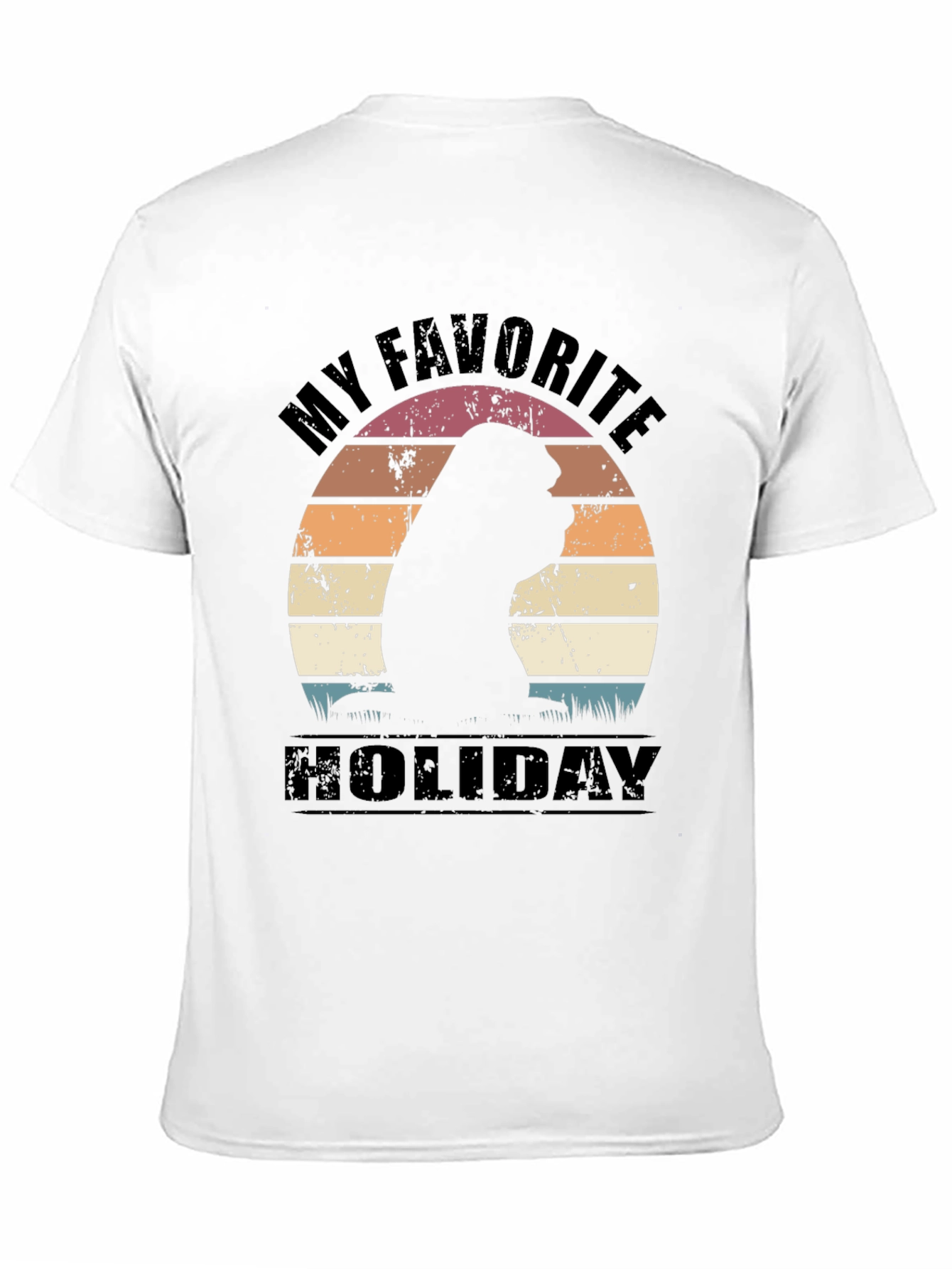 Black My Favorite Holiday T-Shirt Vintage Sunset Orangutan Tee view 11