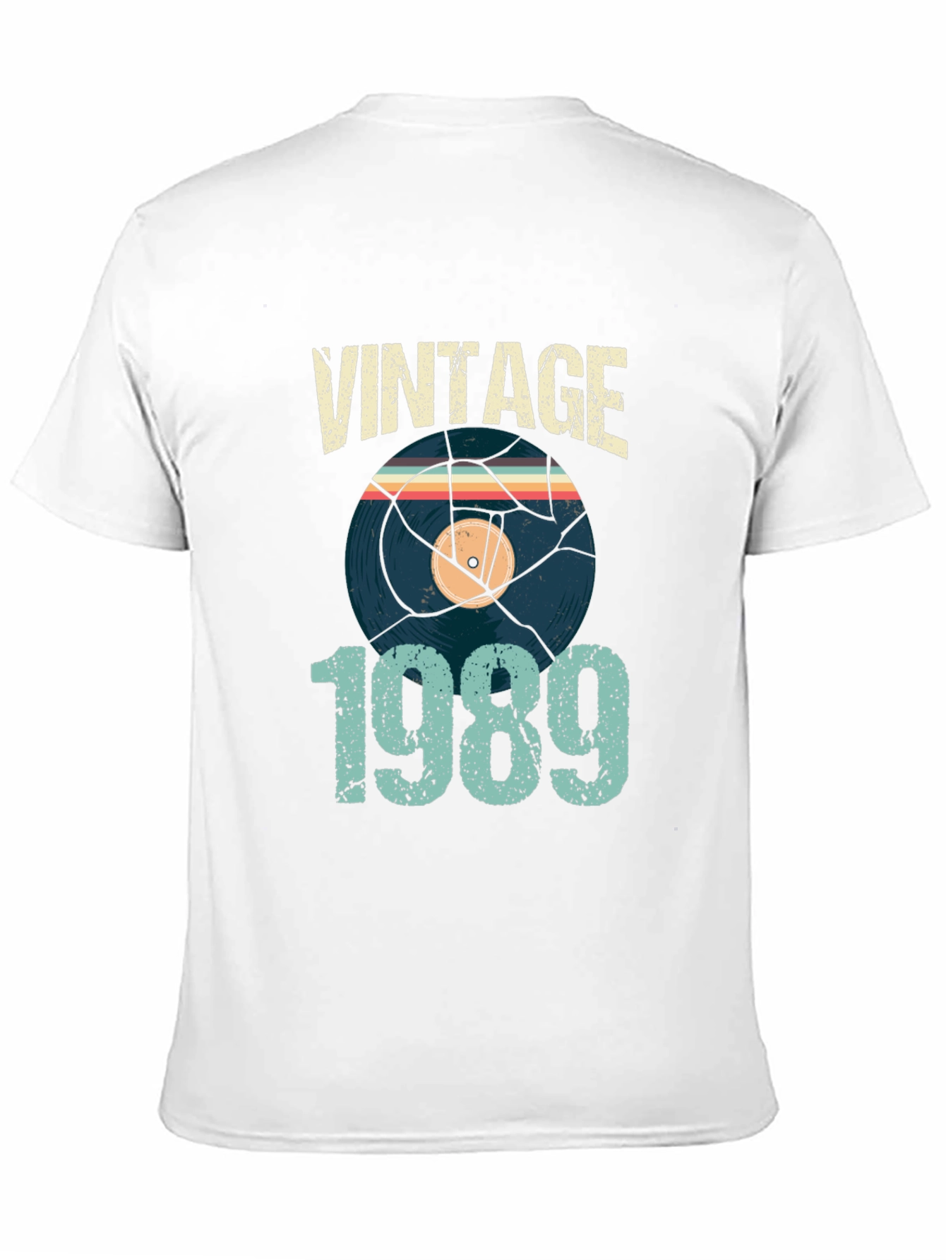 Black Vintage 1989 Vinyl Record T-Shirt view 11