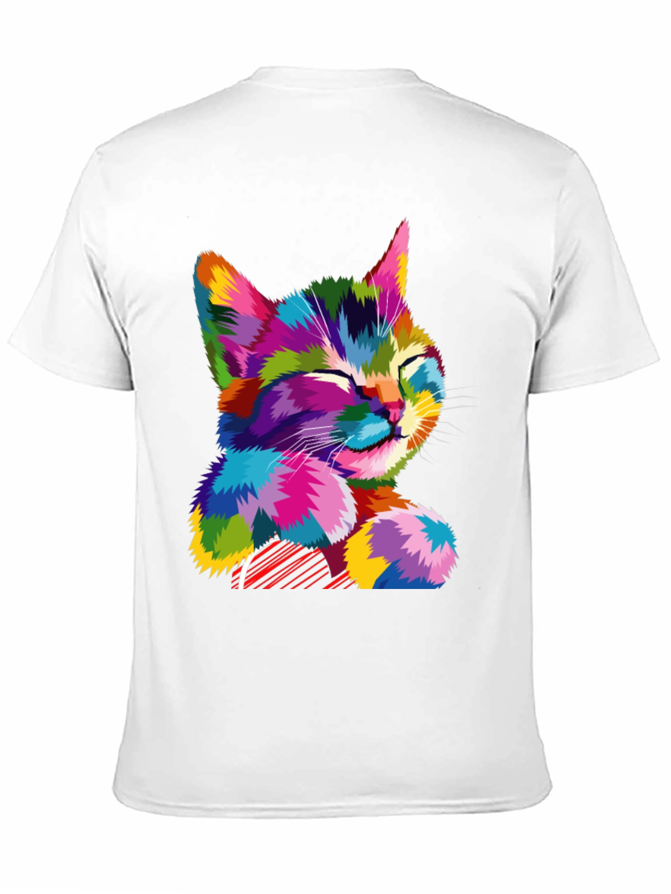 Black Colorful Cat Graphic T-Shirt - Stylish Men's Tee view 11