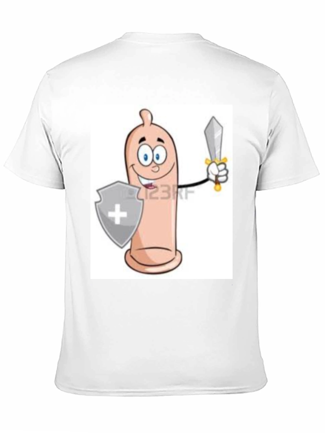 Black Funny Condom Cartoon Graphic Tee view 11