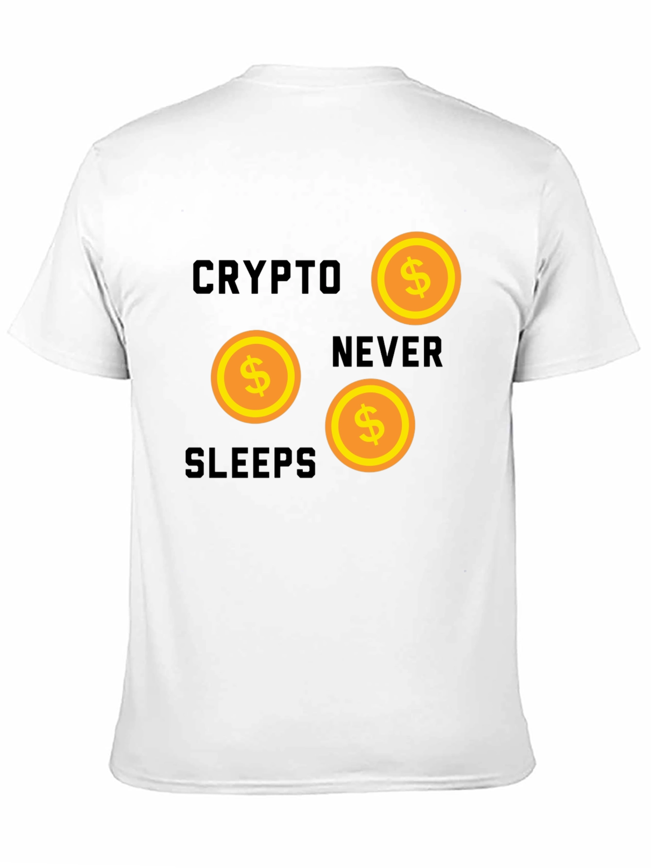 Black Crypto Never Sleeps Graphic Tee view 11