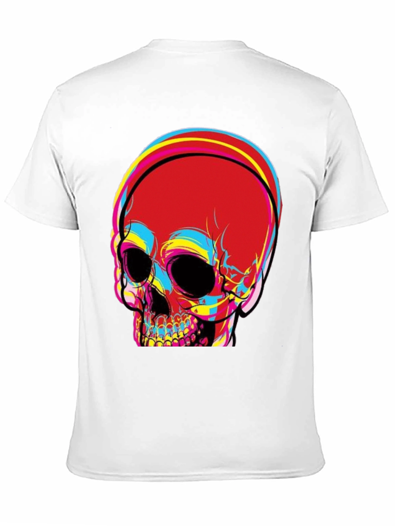 Black Skull Graphic Print Men's Black T-Shirt view 11