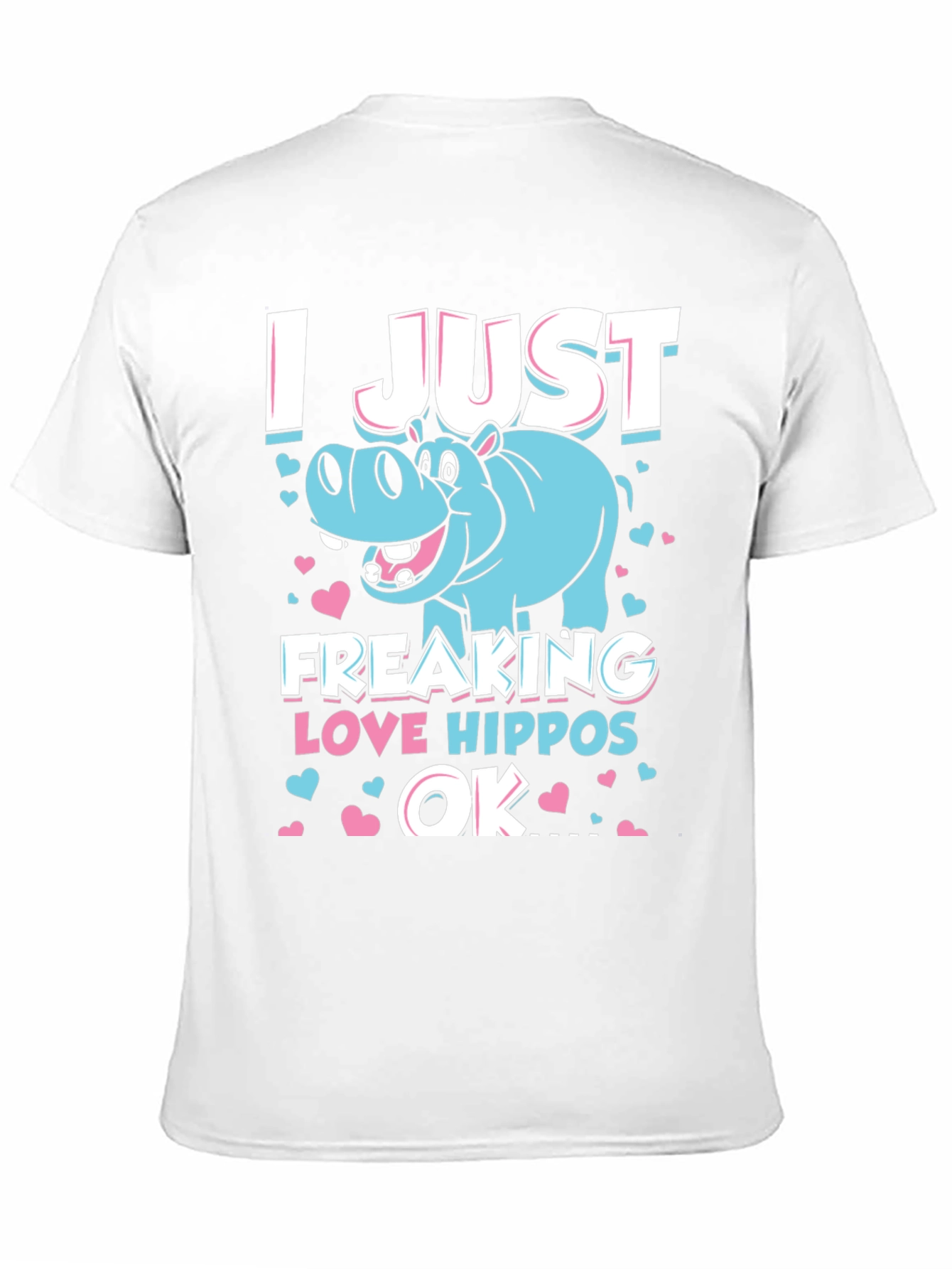 Black I Just Freaking Love Hippos OK T-Shirt view 11