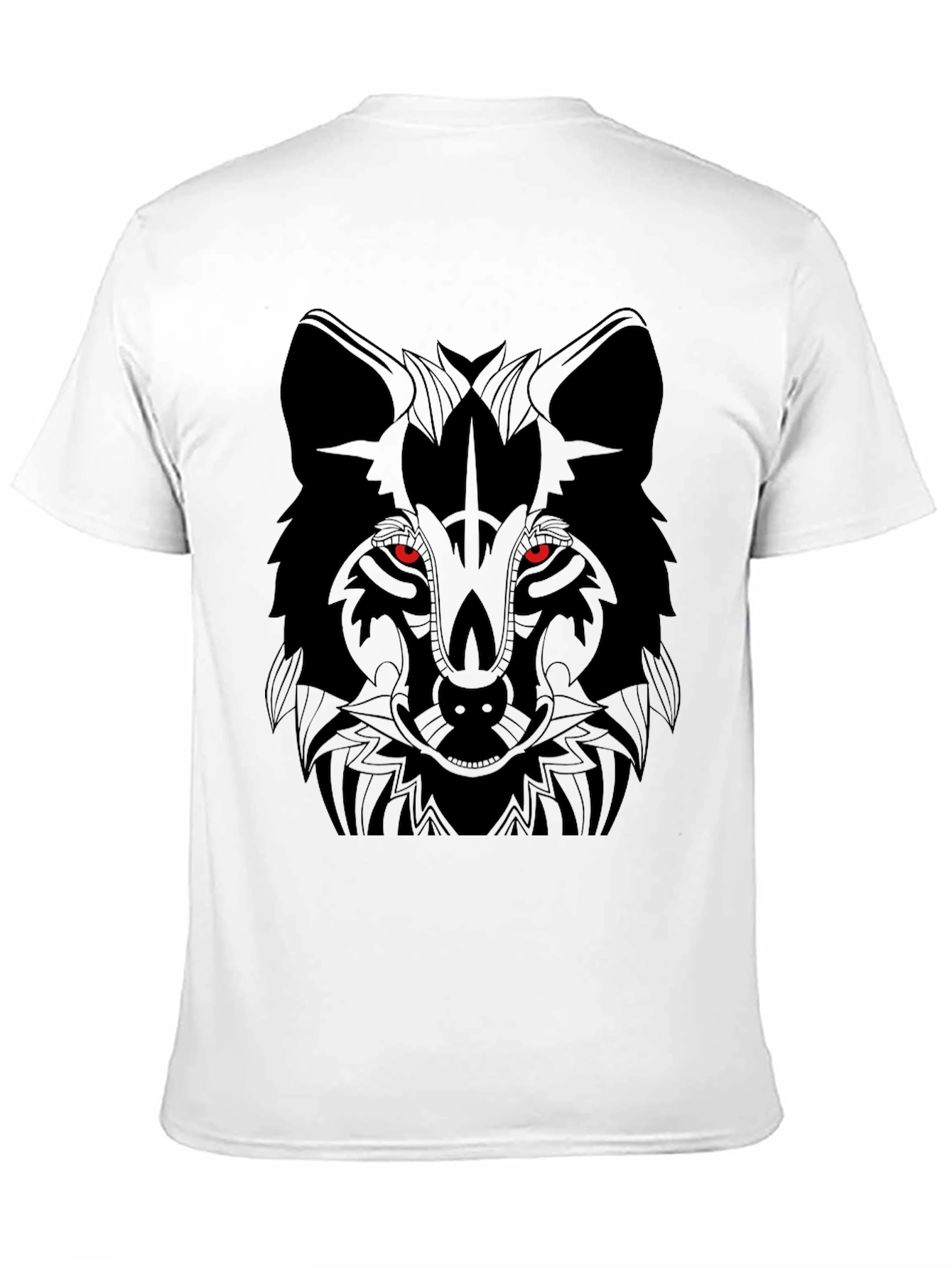 Black Men's Black Wolf Graphic T-Shirt view 11