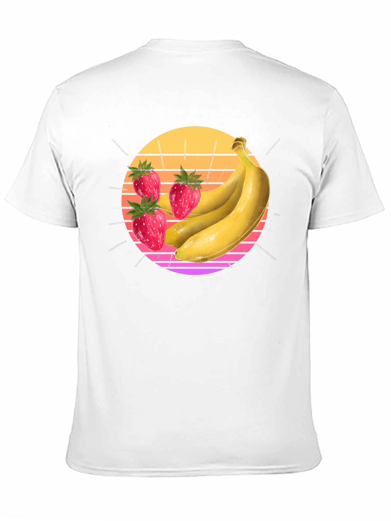 Black Strawberry Banana Sunset Graphic Tee view 11