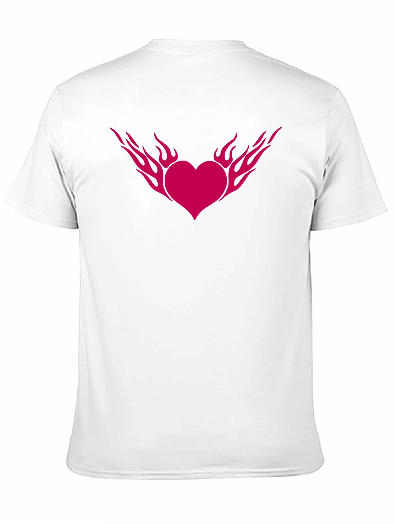 Black Flaming Heart Graphic Tee - Black Cotton Blend T-Shirt view 11