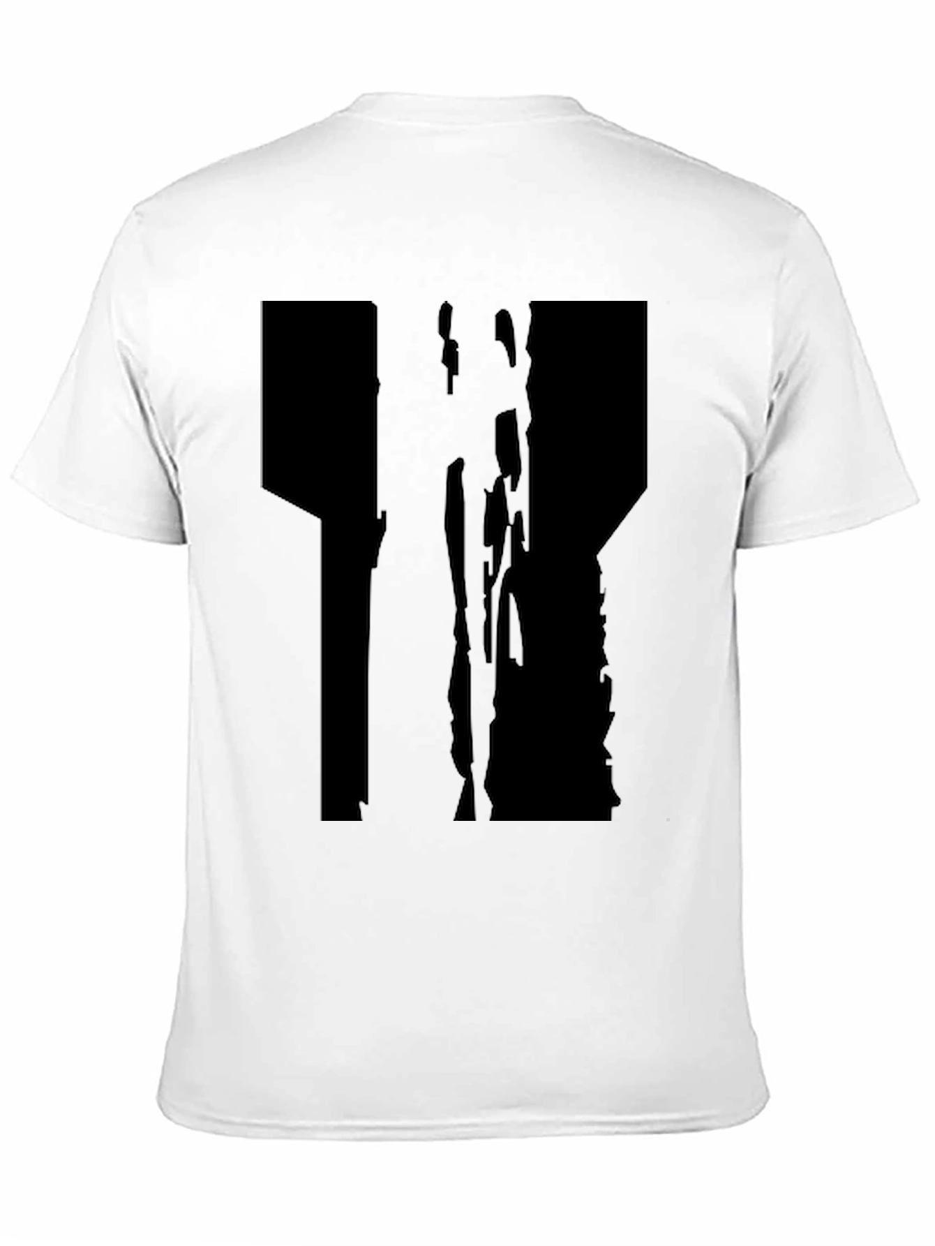 Black Men's Black T-Shirt with Abstract Graphic Design view 11