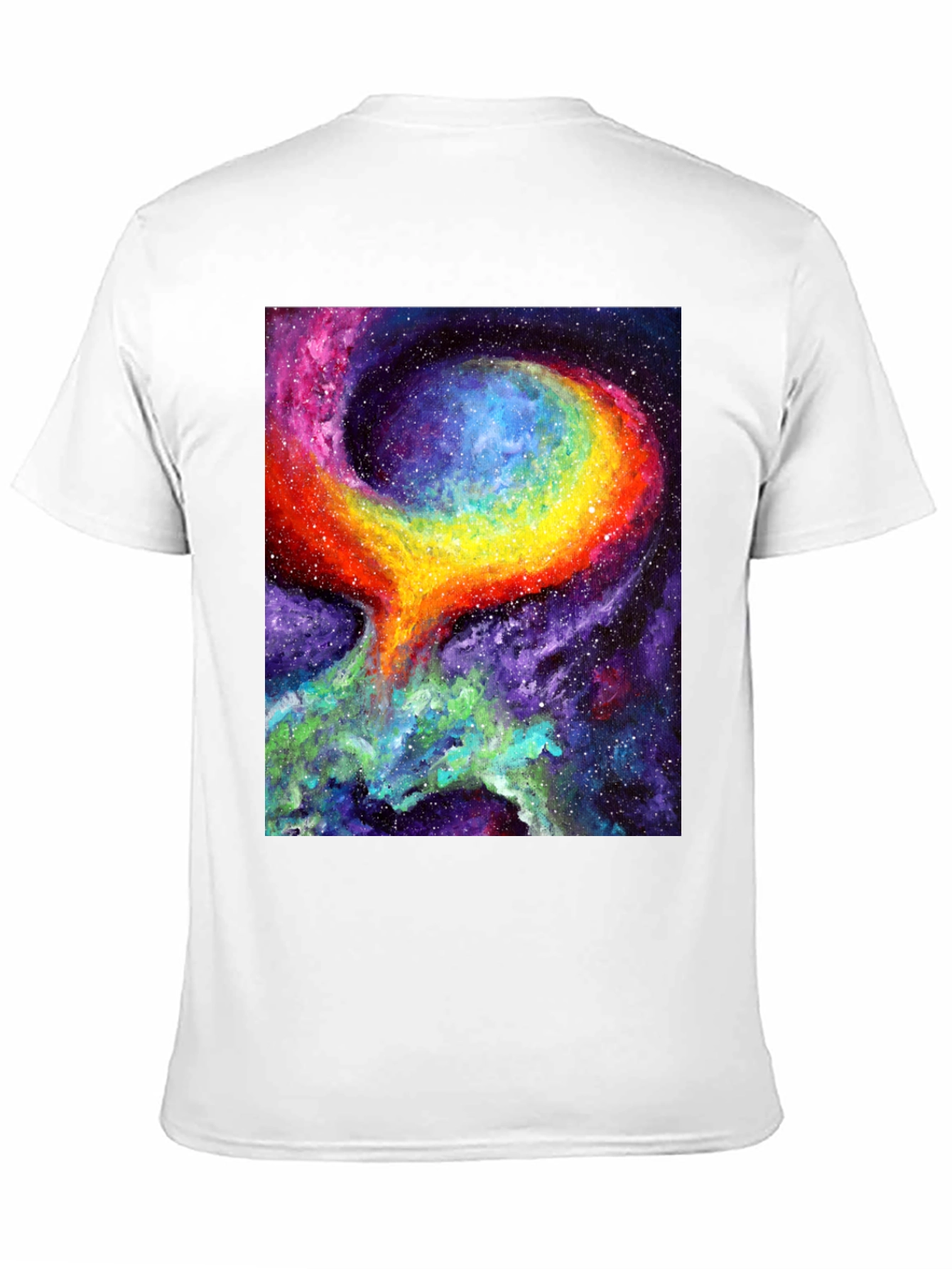 Black Nebula Art Black T-Shirt - Cosmic Galaxy Design view 11