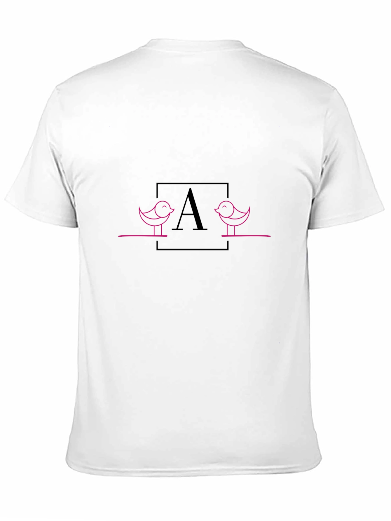 Black Pink Bird Initial T-Shirt - Unisex view 11