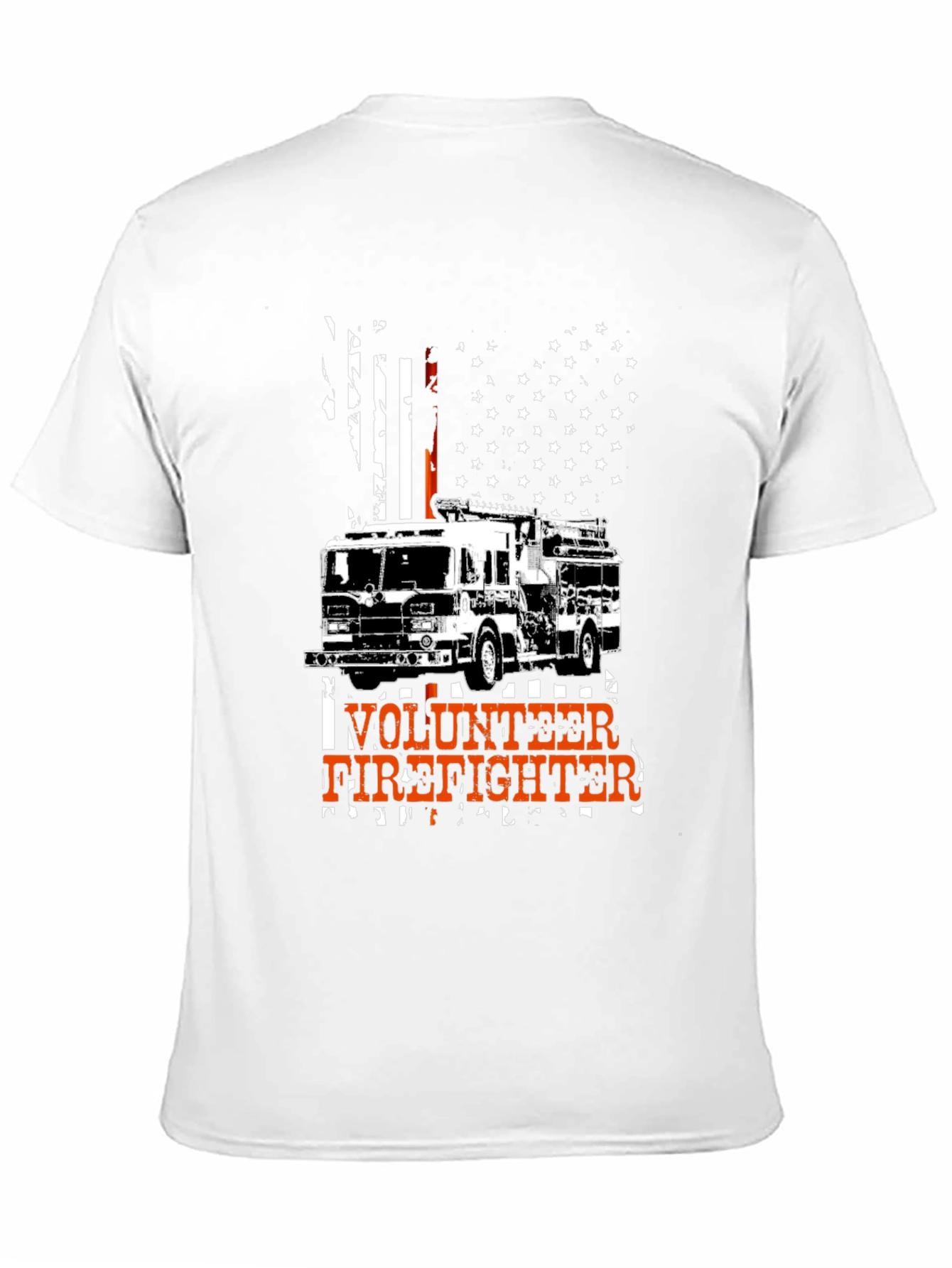 Black Volunteer Firefighter Tee - American Flag Design view 11