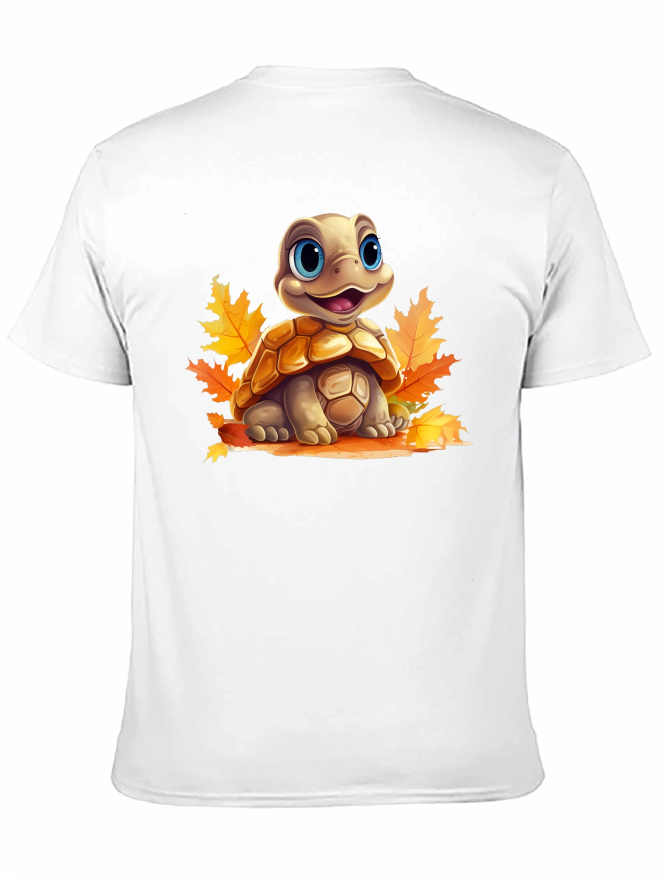 Black Turtle in Leaves Graphic Tee view 11