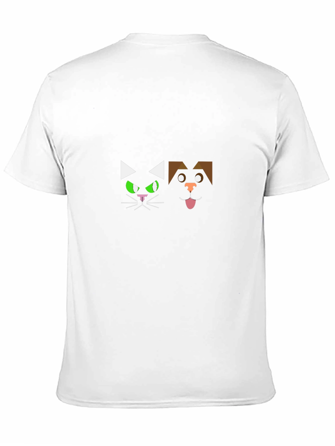 Black Geometric Cat & Dog Graphic T-Shirt view 11