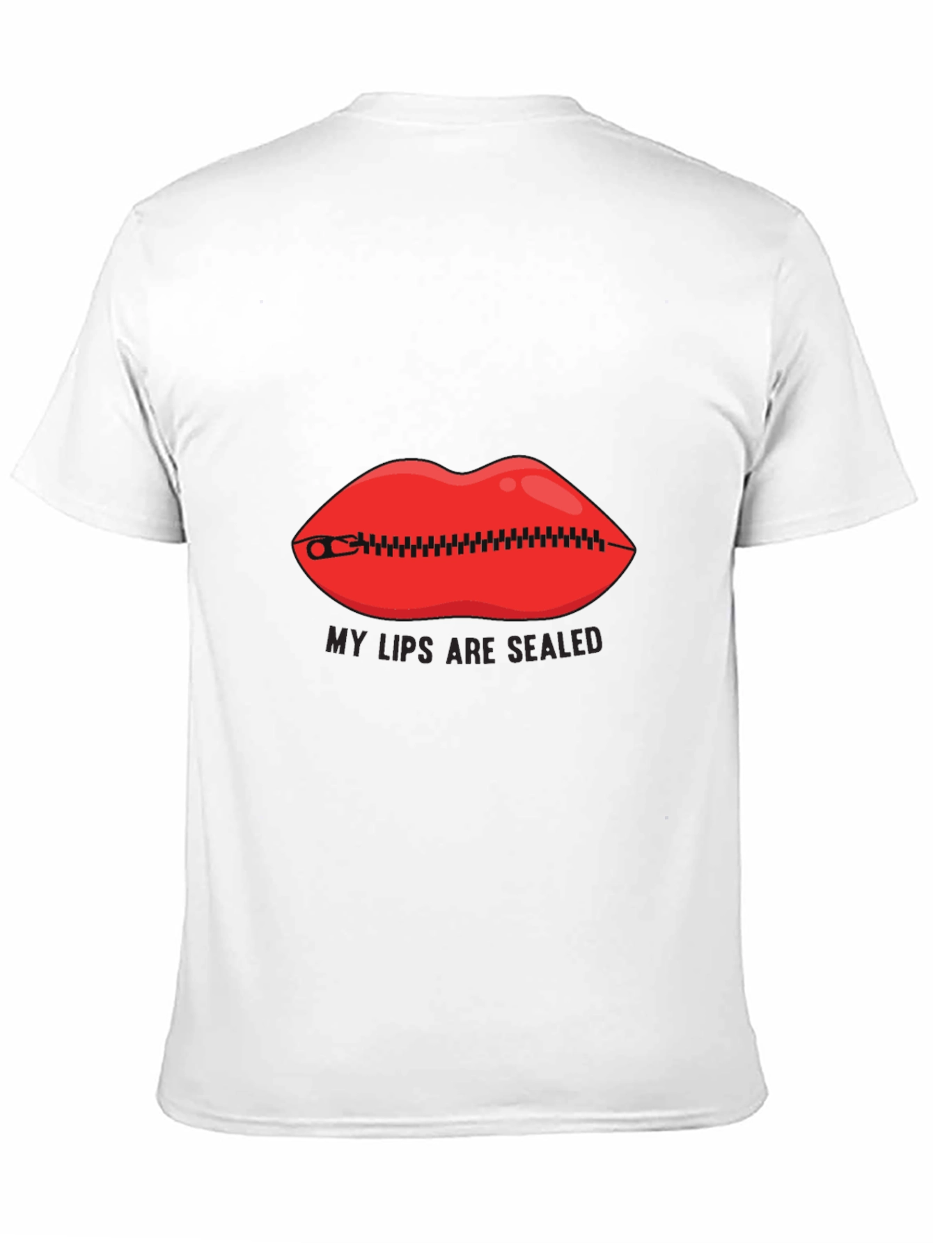 Black My Lips Are Sealed Graphic Tee - Funny Novelty Shirt view 11