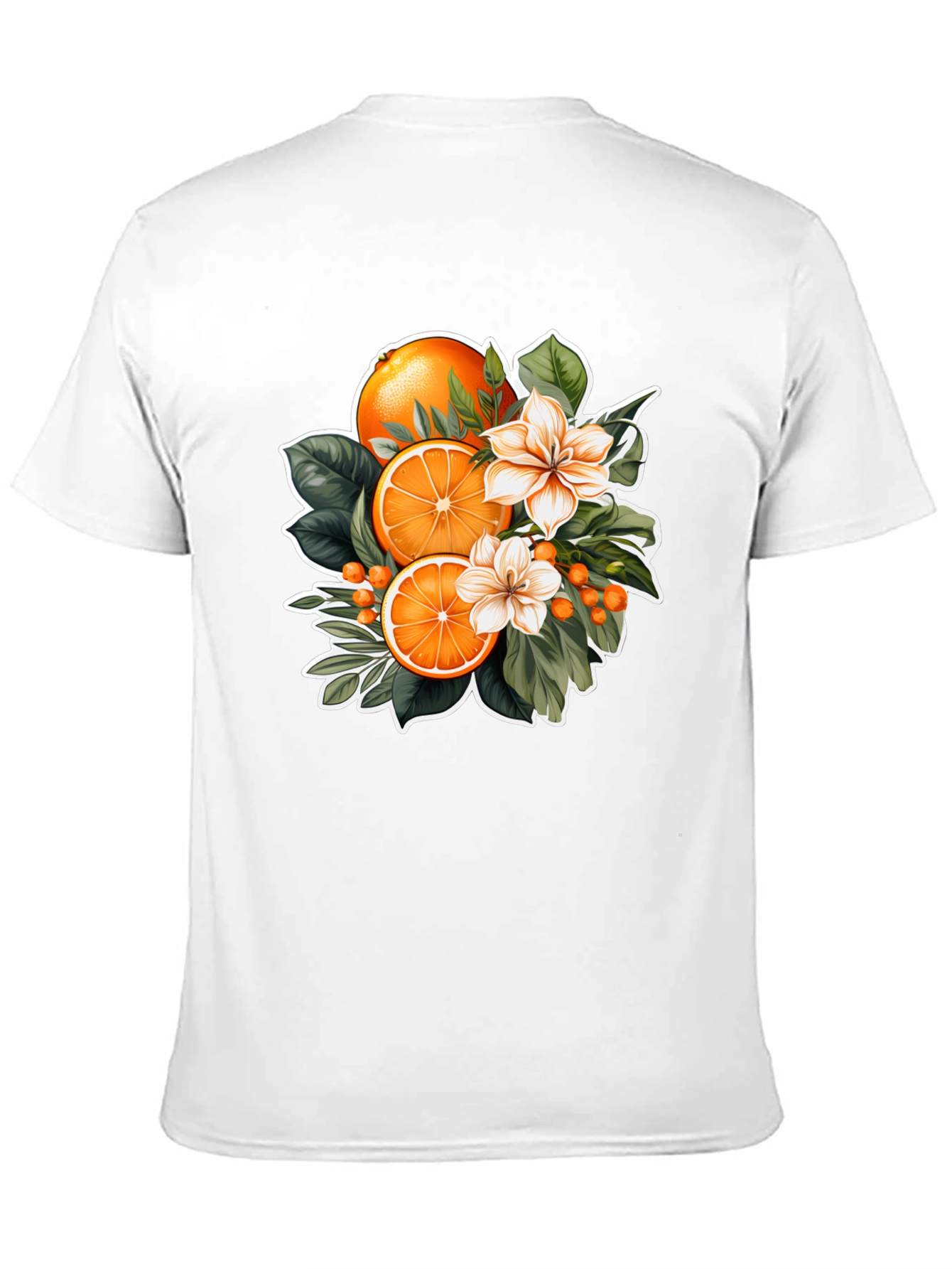 Black Orange Blossom Graphic Black T-Shirt view 11
