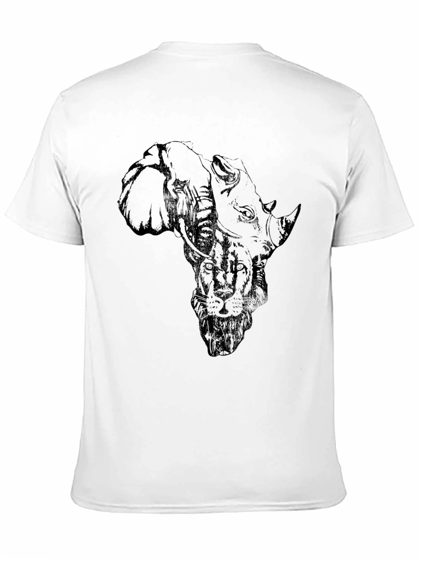 Black African Animals Graphic Print Black T-Shirt view 11