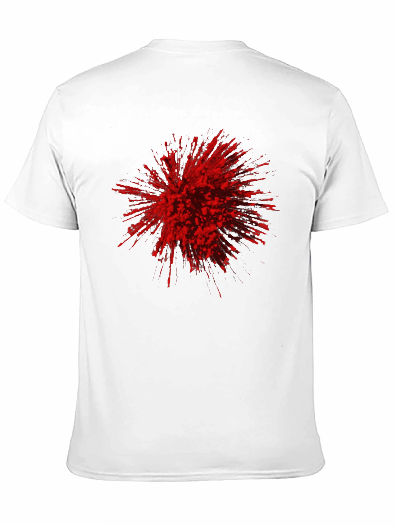 Black Abstract Red Burst Graphic Tee - Black Cotton Casual T-Shirt view 11