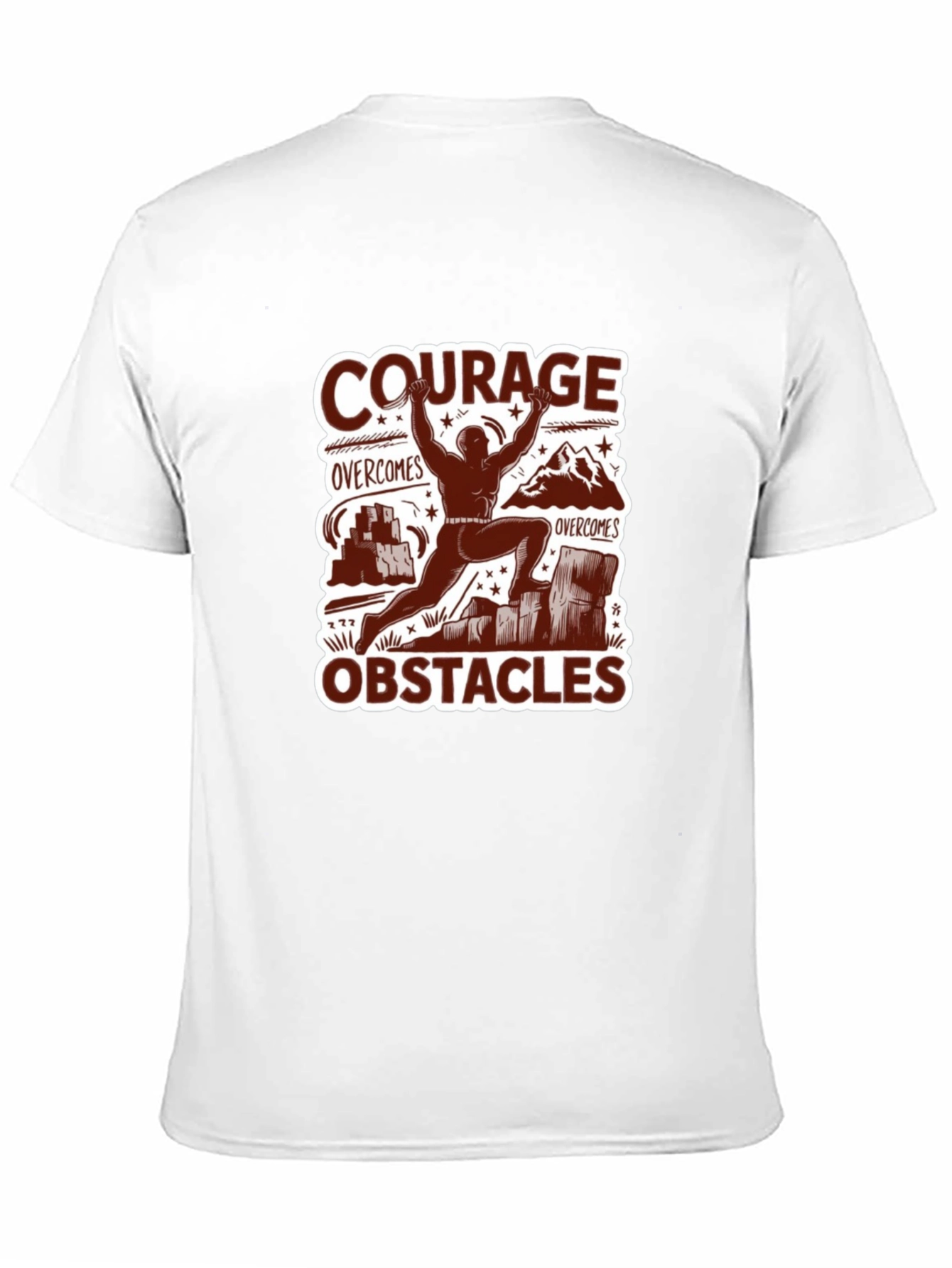 Black Courage Overcomes Obstacles Graphic T-Shirt view 11