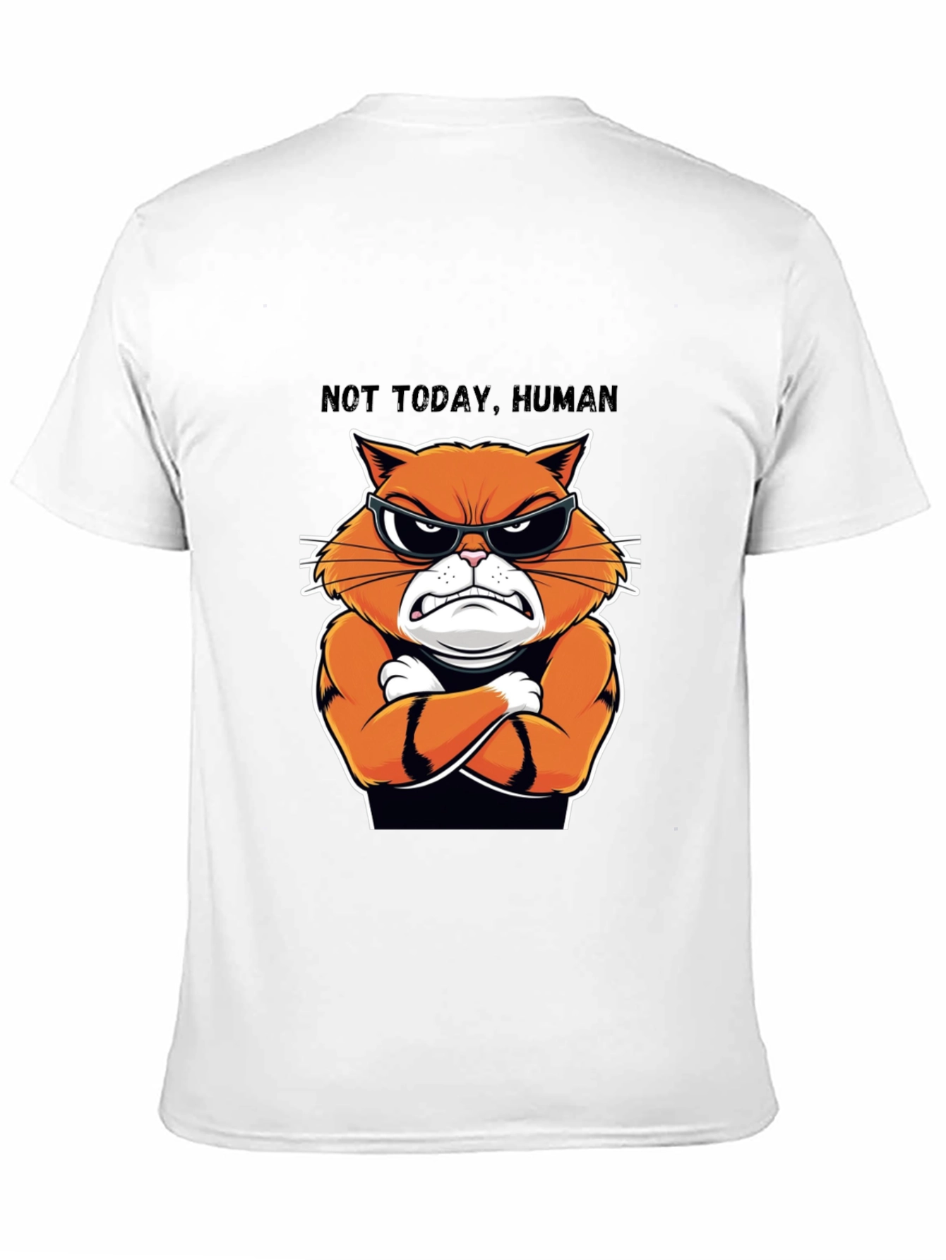 Black Not Today Human Cat T-Shirt - Funny Feline Tee view 11
