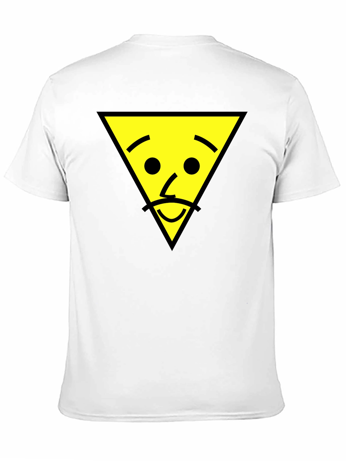 Black Triangle Face Graphic Tee - Black Cotton T-Shirt view 11