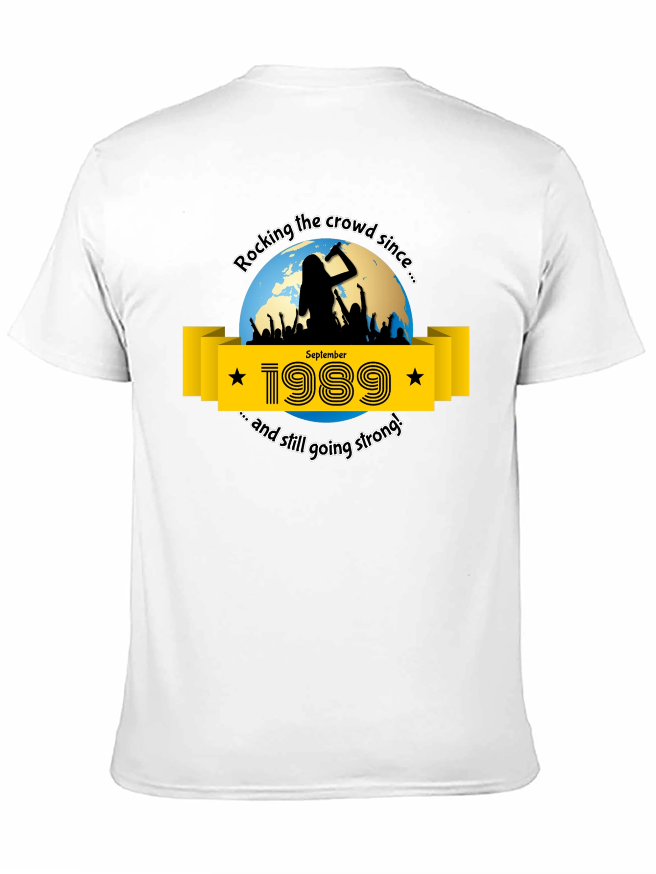 Black Rocking the Crowd Since 1989 Graphic Tee view 11