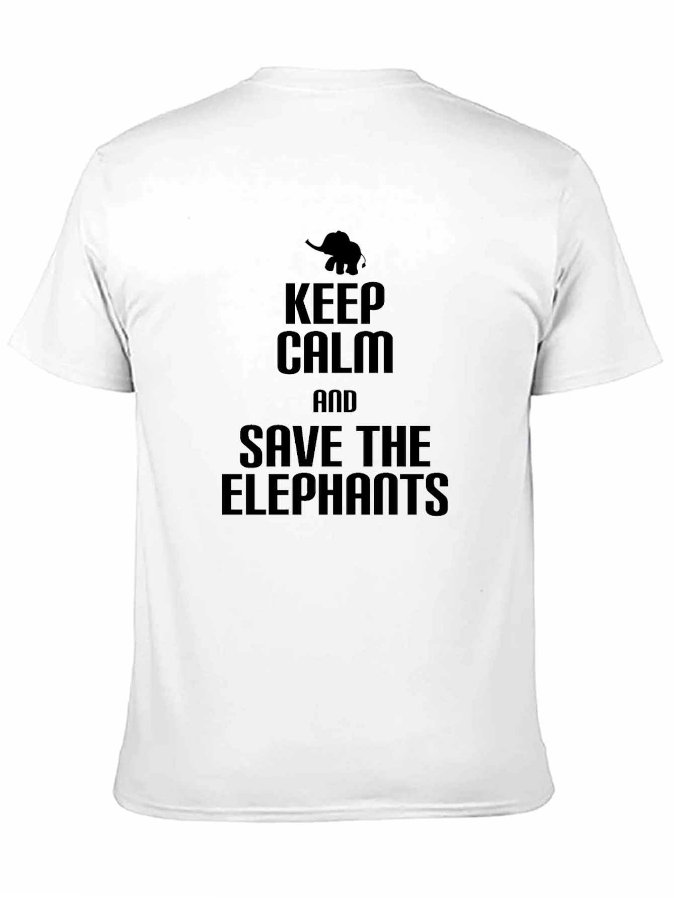 Black Keep Calm and Save the Elephants Black T-Shirt view 11