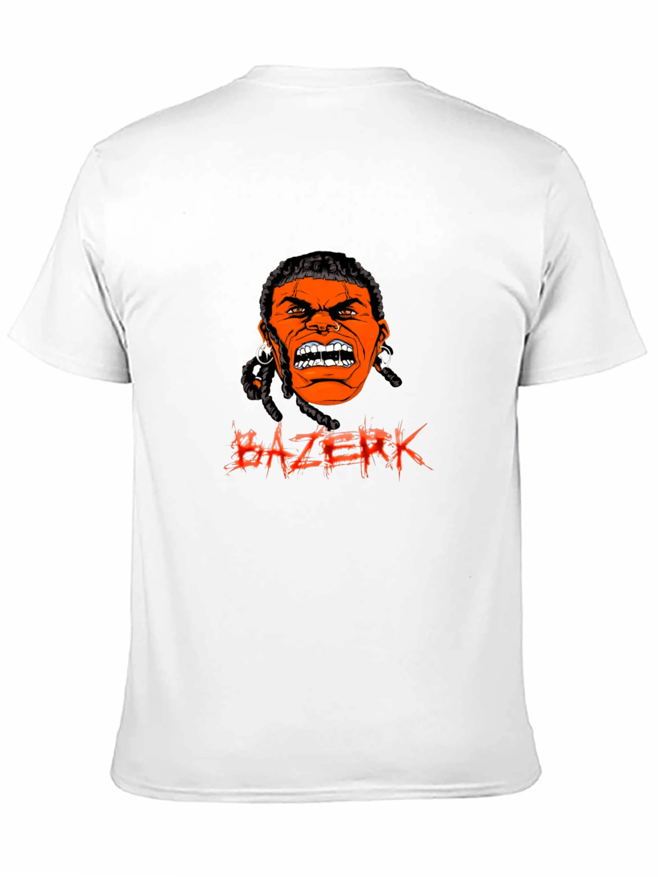Black BAZERK T-Shirt - Angry Orange Face Graphic Tee view 11