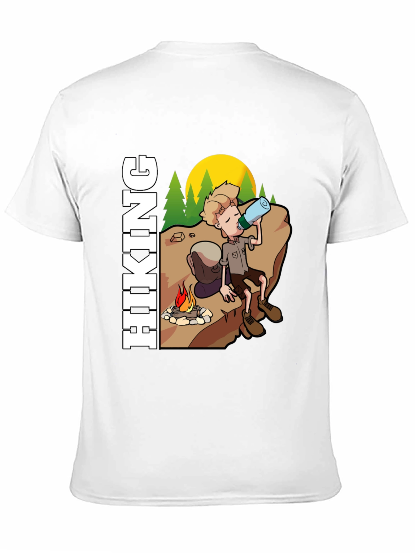Black Hiking Cartoon Graphic Tee - Adventure Awaits view 11