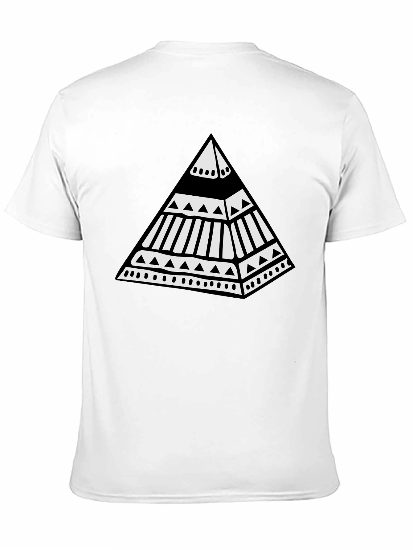 Black Tribal Pyramid Graphic Tee - Unique Black T-Shirt view 11