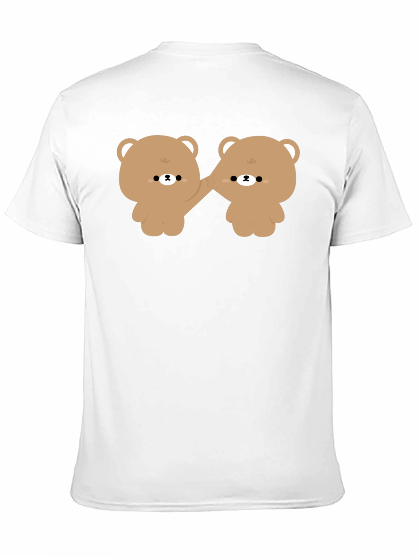 Black Cute Bears Holding Hands Black T-Shirt view 11