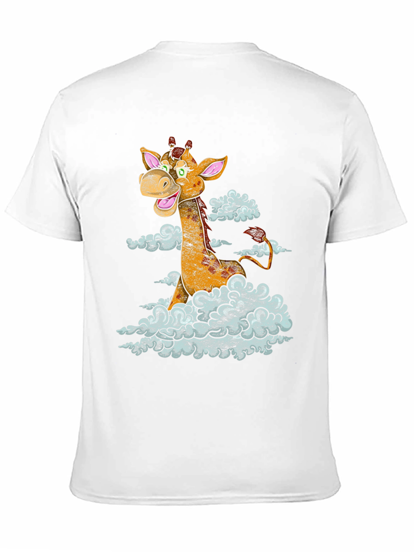 Black Giraffe in Clouds Graphic T-Shirt view 11