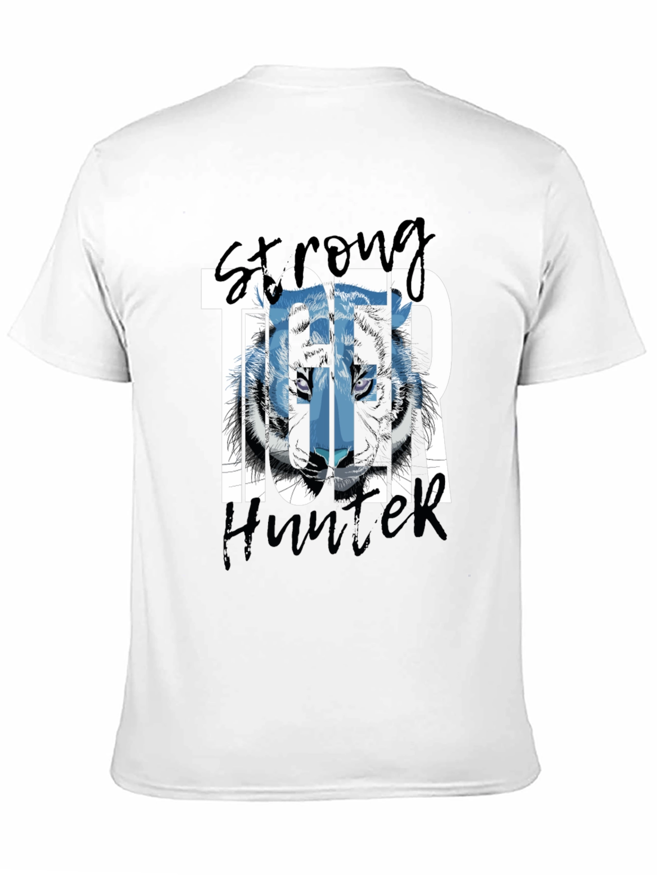 Black Strong Tiger Hunter Black Graphic Tee view 11