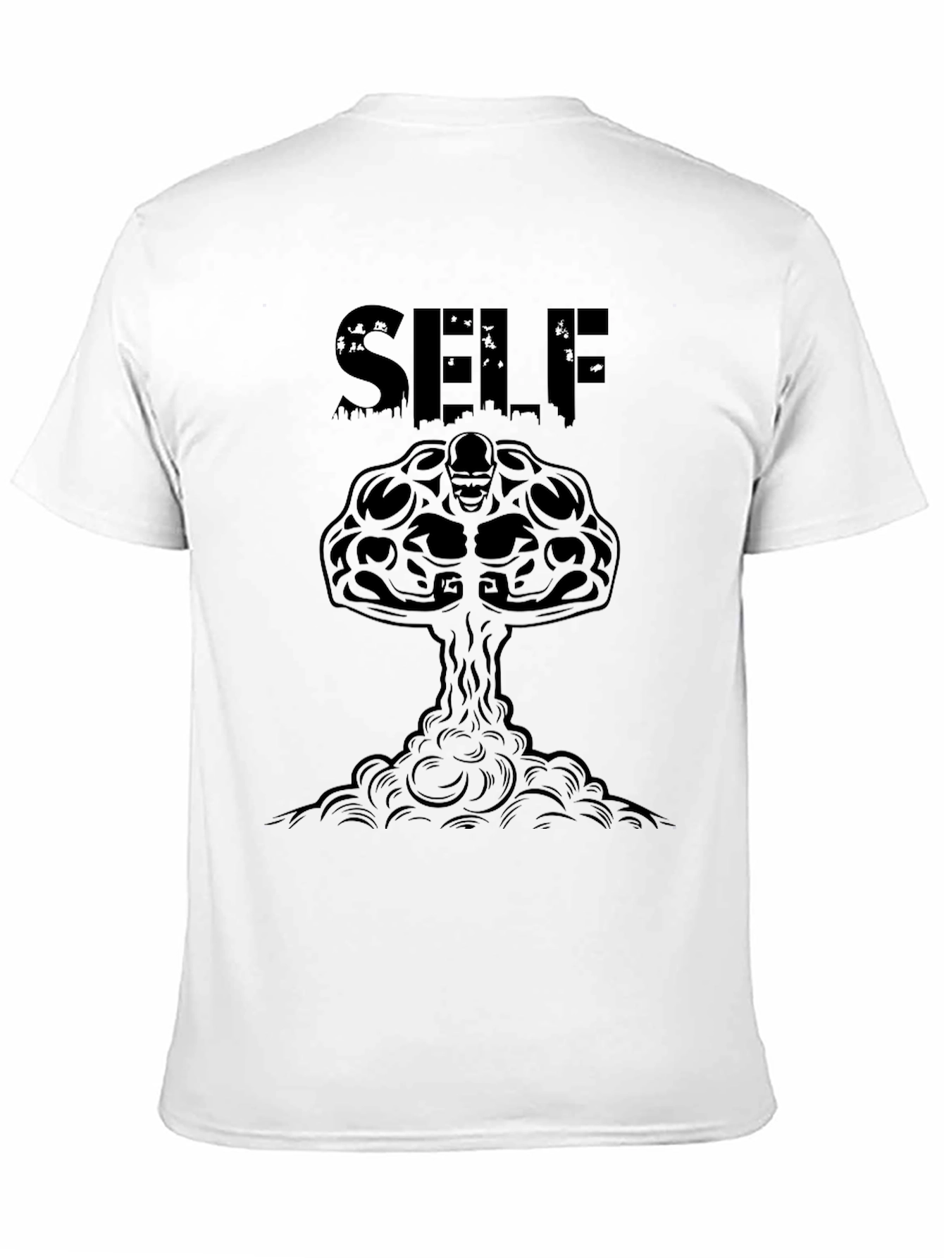Black SELF Nuclear Skull Graphic Tee - Premium Cotton Blend view 11