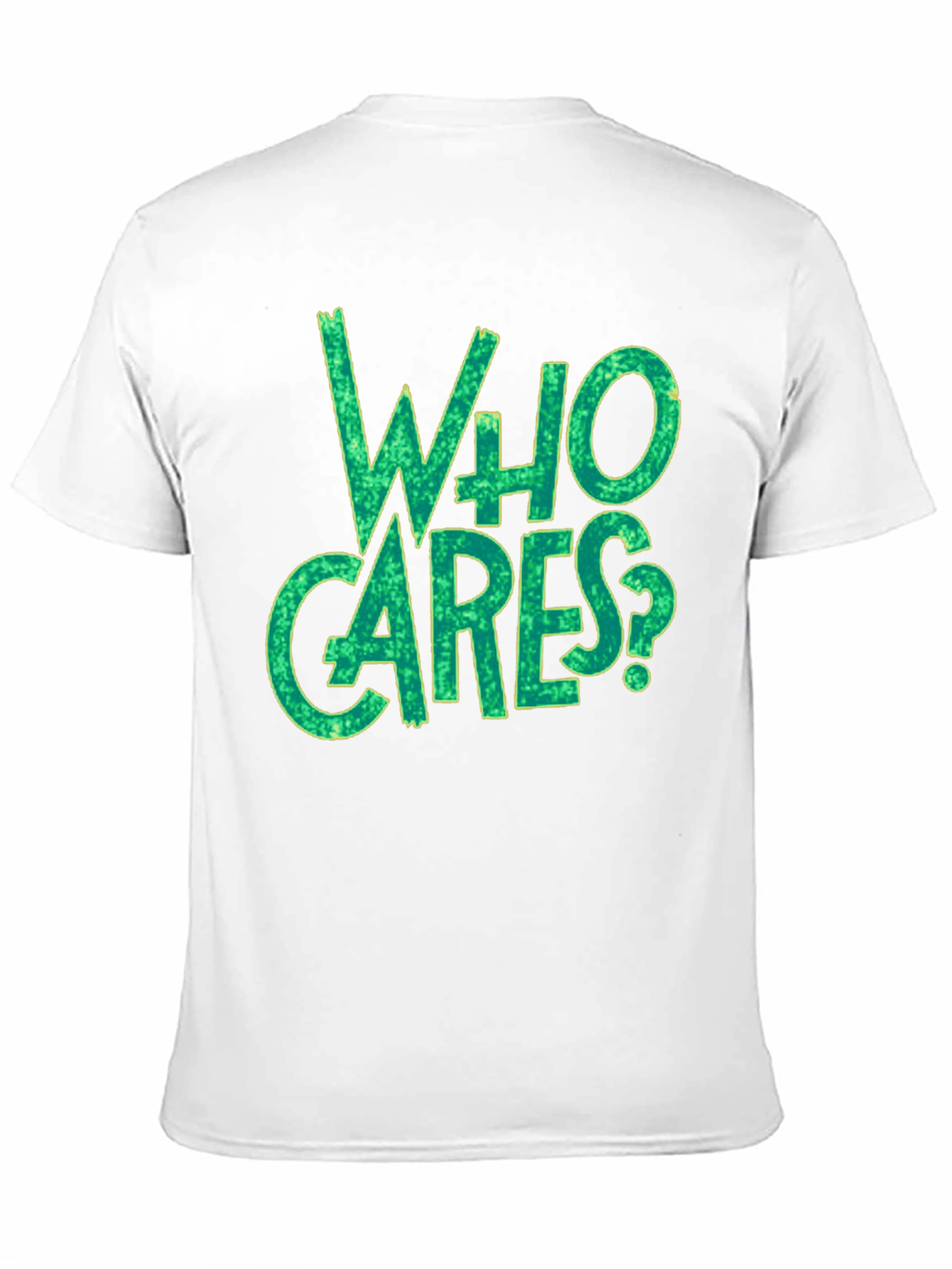 Black Who Cares? Graphic Print Black T-Shirt view 11
