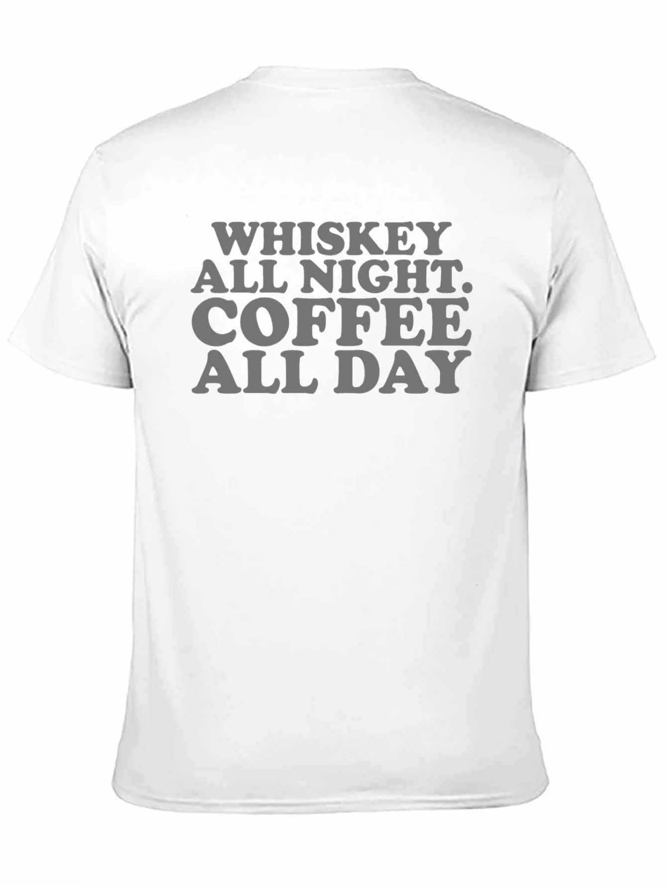 Black Whiskey All Night Coffee All Day Graphic Tee view 11