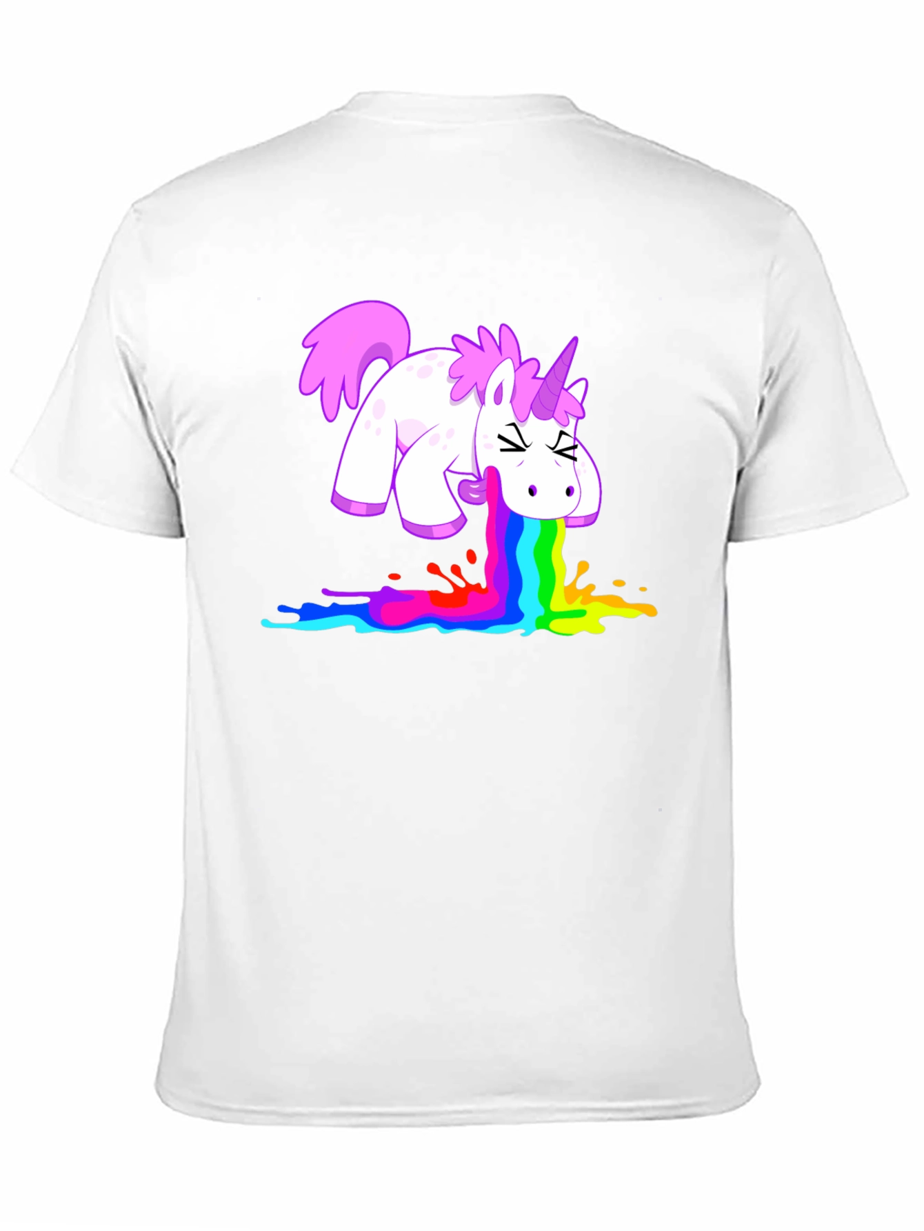 Black Unicorn Rainbow Vomit Graphic Tee view 11