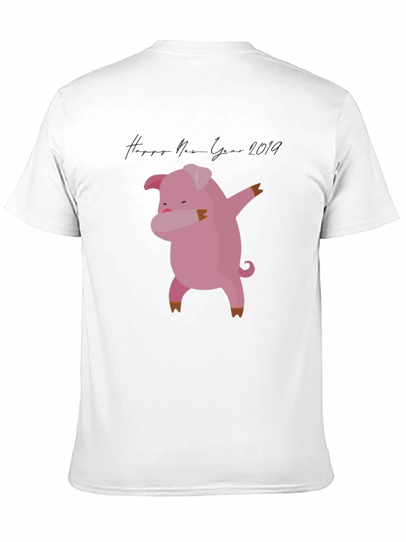 Black Dabbing Pig New Year 2019 Black T-Shirt view 11