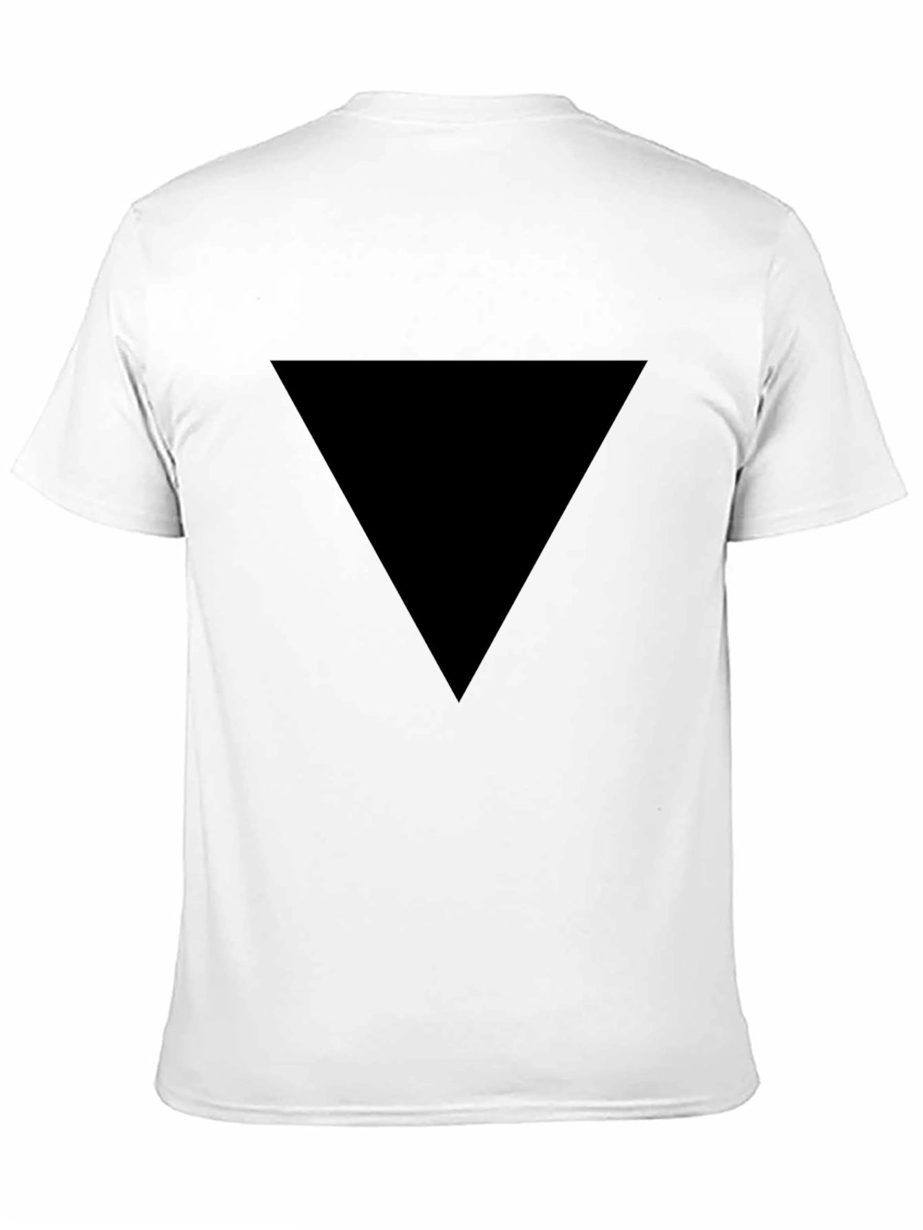 Black Men's Black Triangle Graphic Tee - Modern Casual Shirt view 11