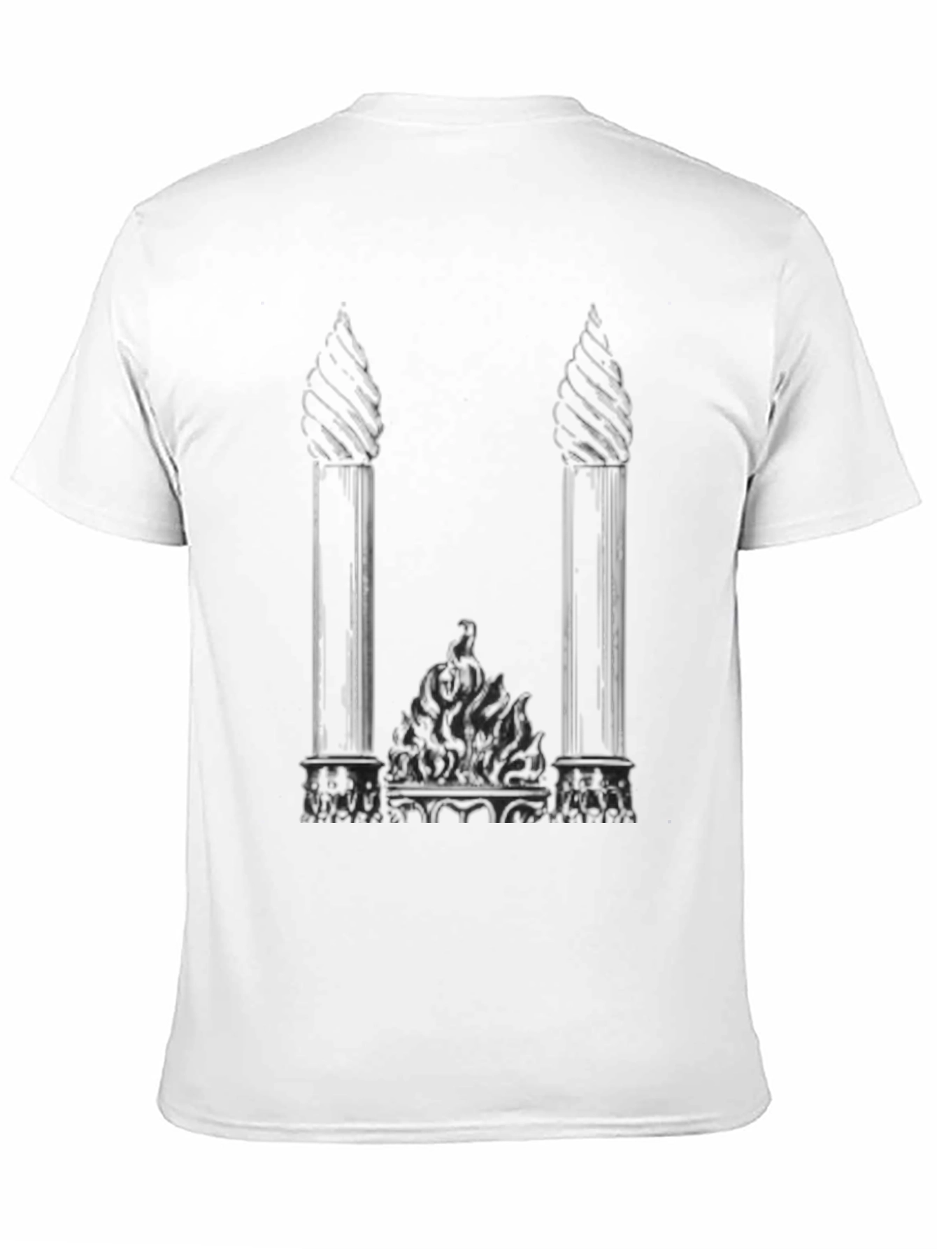 Black Gothic Columns Black T-Shirt - Unique Graphic Tee view 11