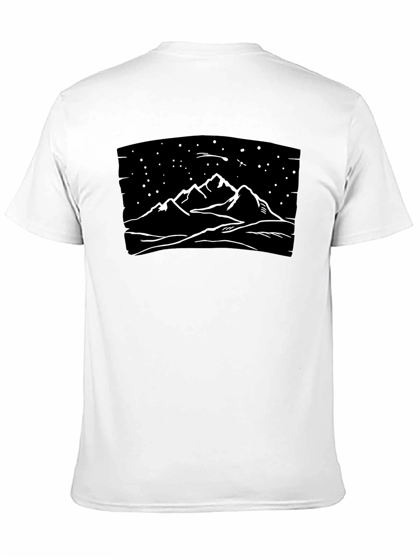 Black Mountainscape Graphic Tee - Black Cotton T-Shirt view 11