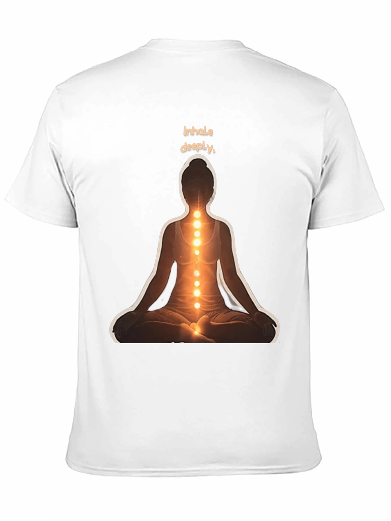 Black Inhale Deeply Meditation T-Shirt view 11