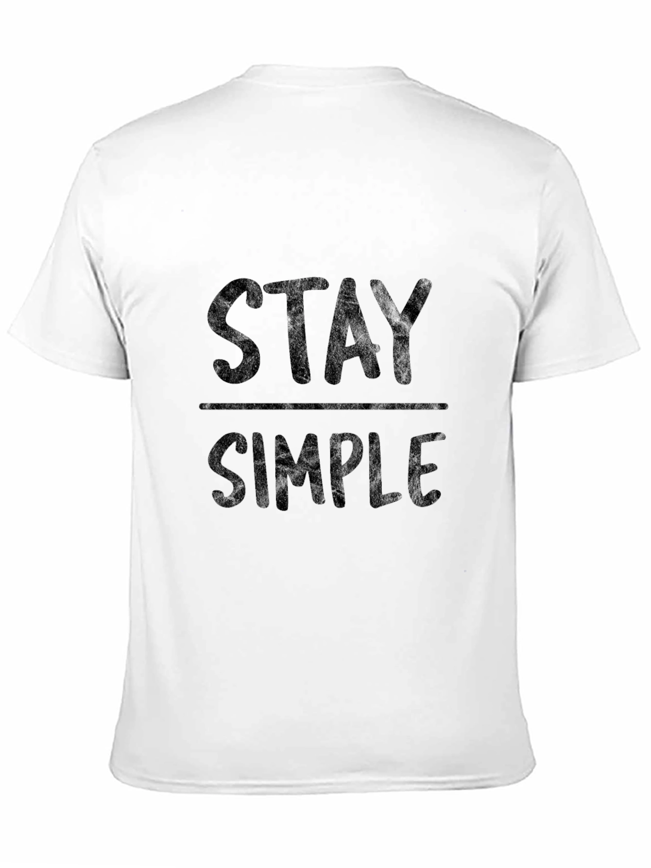 Black Stay Simple Black Graphic Tee - Men's Casual T-Shirt view 11