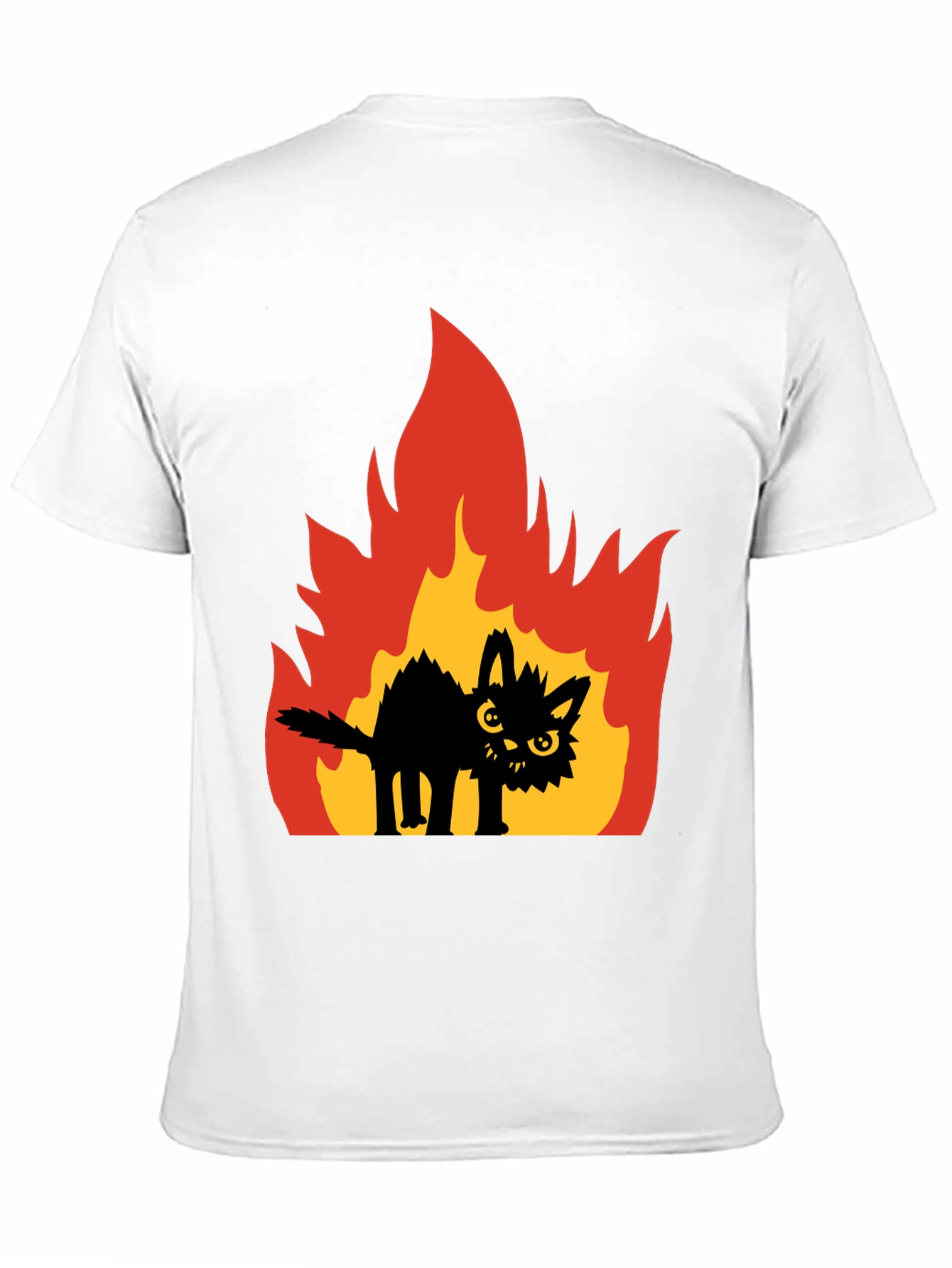 Black Burning Cat Graphic Tee - Black view 11